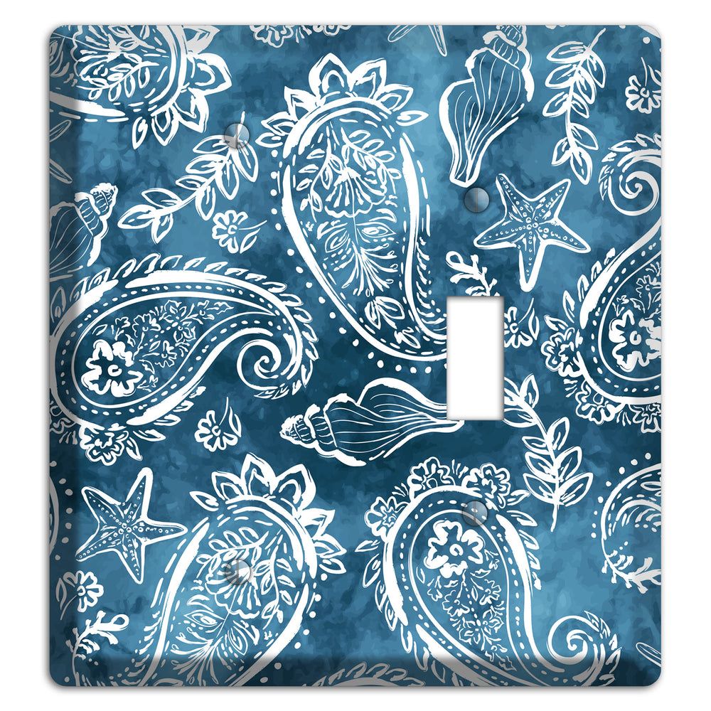 Indigo Tide Paisley Blank / Toggle Wallplate