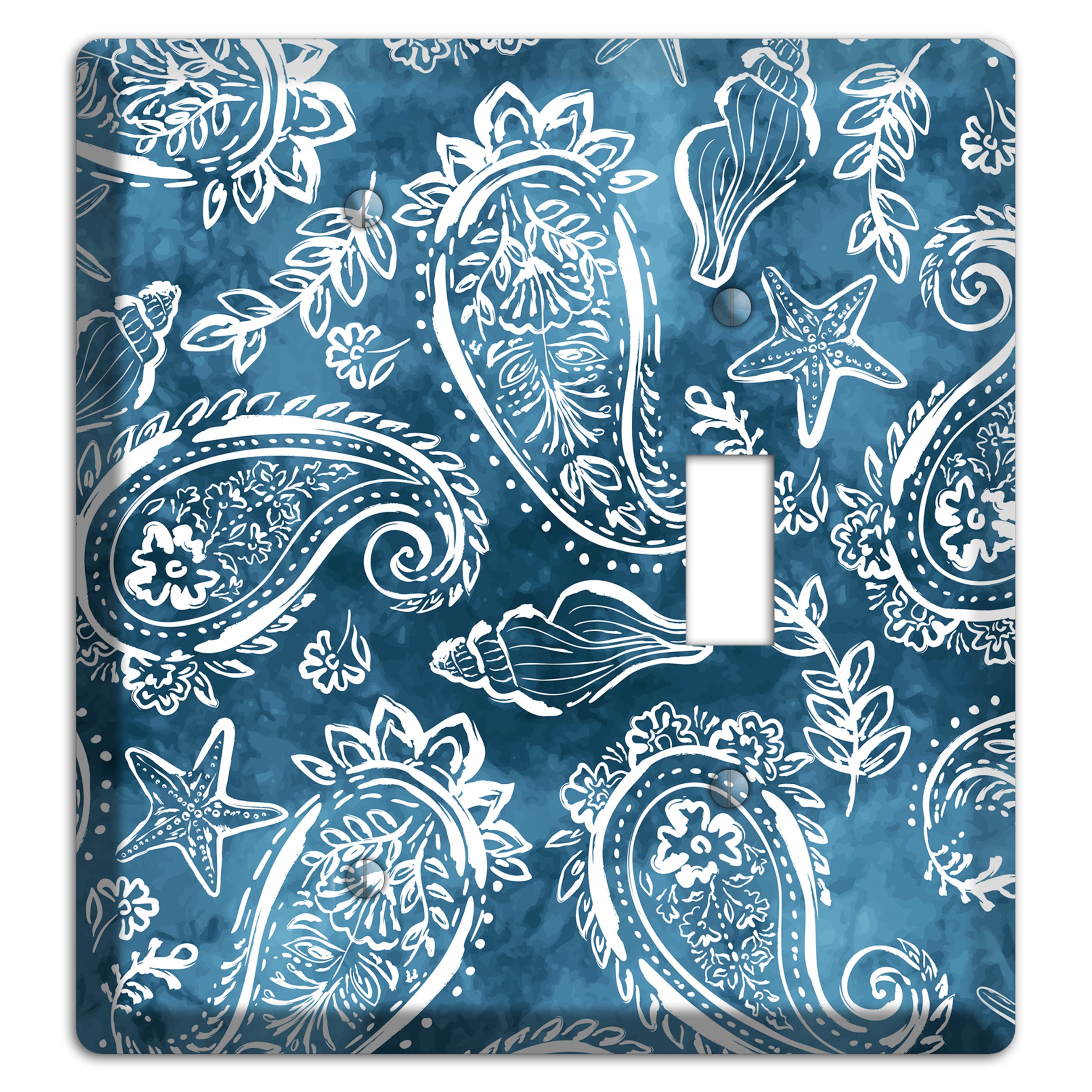 Indigo Tide Paisley Blank / Toggle Wallplate