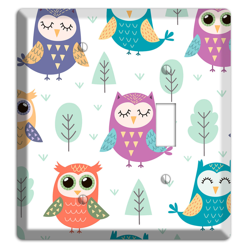 Dreamy Owls (White) Blank / Toggle Wallplate