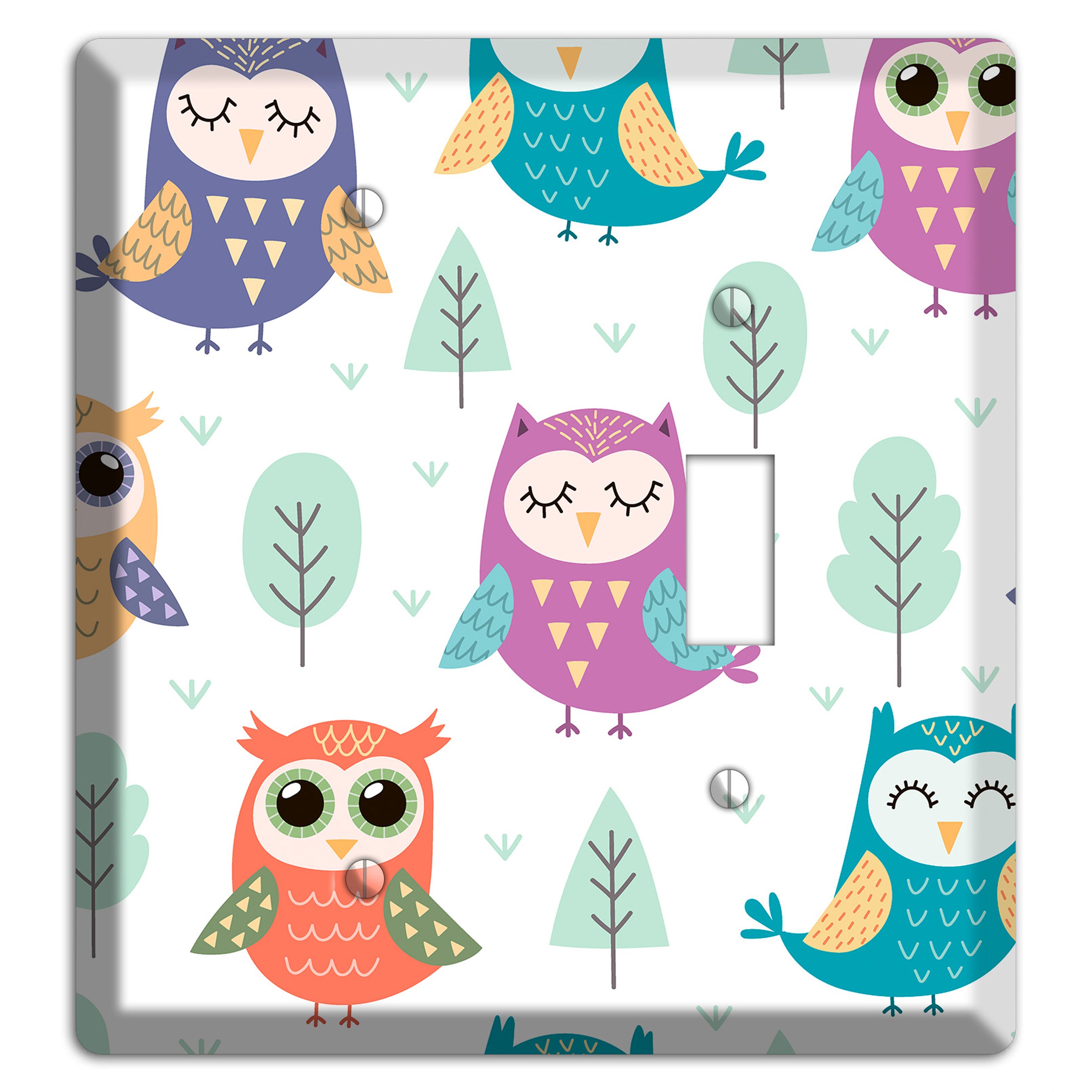 Dreamy Owls (White) Blank / Toggle Wallplate