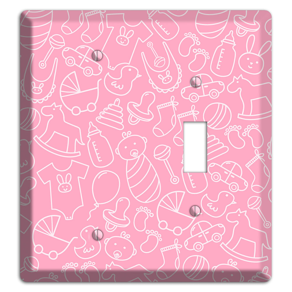 Line Art Baby Pink Blank / Toggle Wallplate
