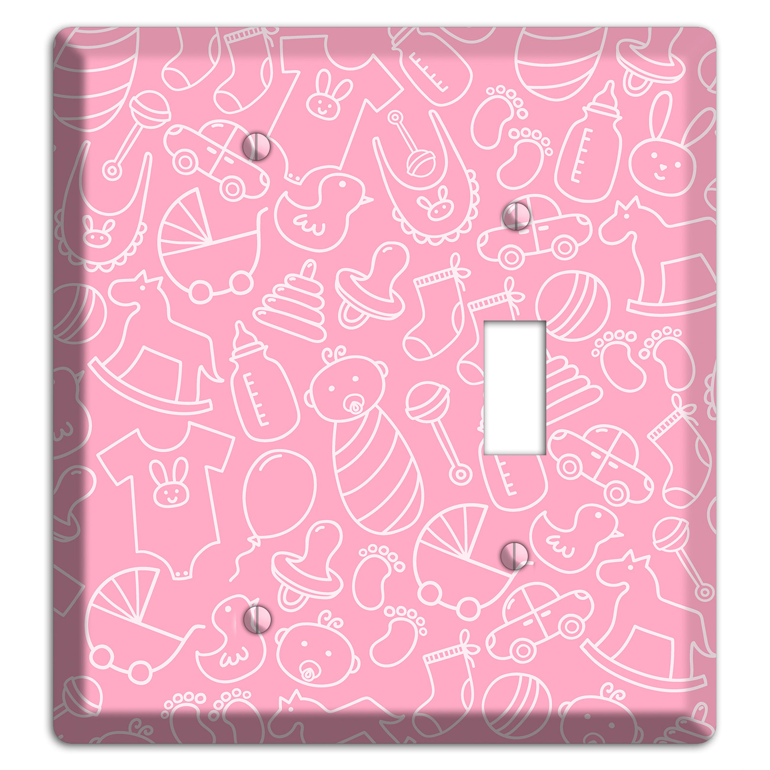 Line Art Baby Pink Blank / Toggle Wallplate