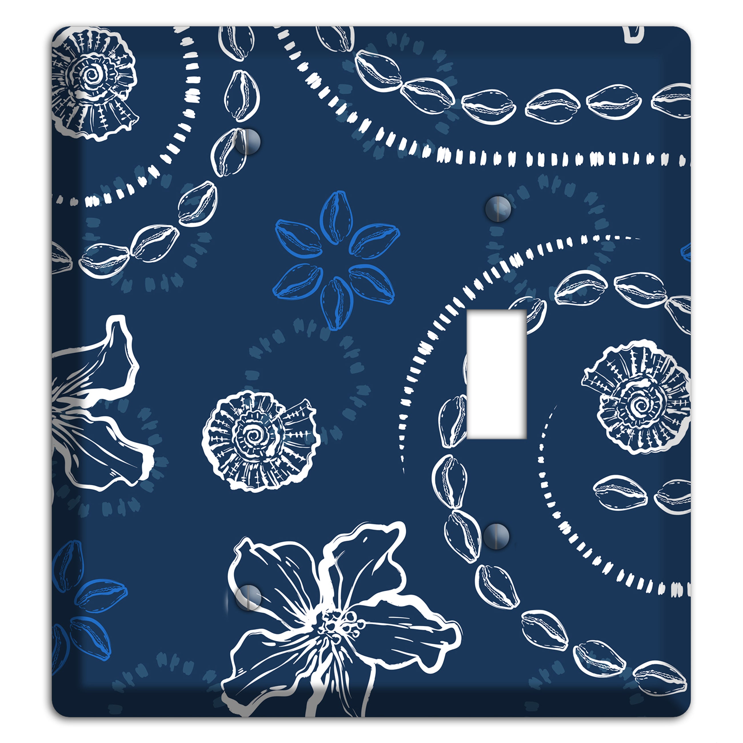 Indigo Cowrie Spiral Blank / Toggle Wallplate
