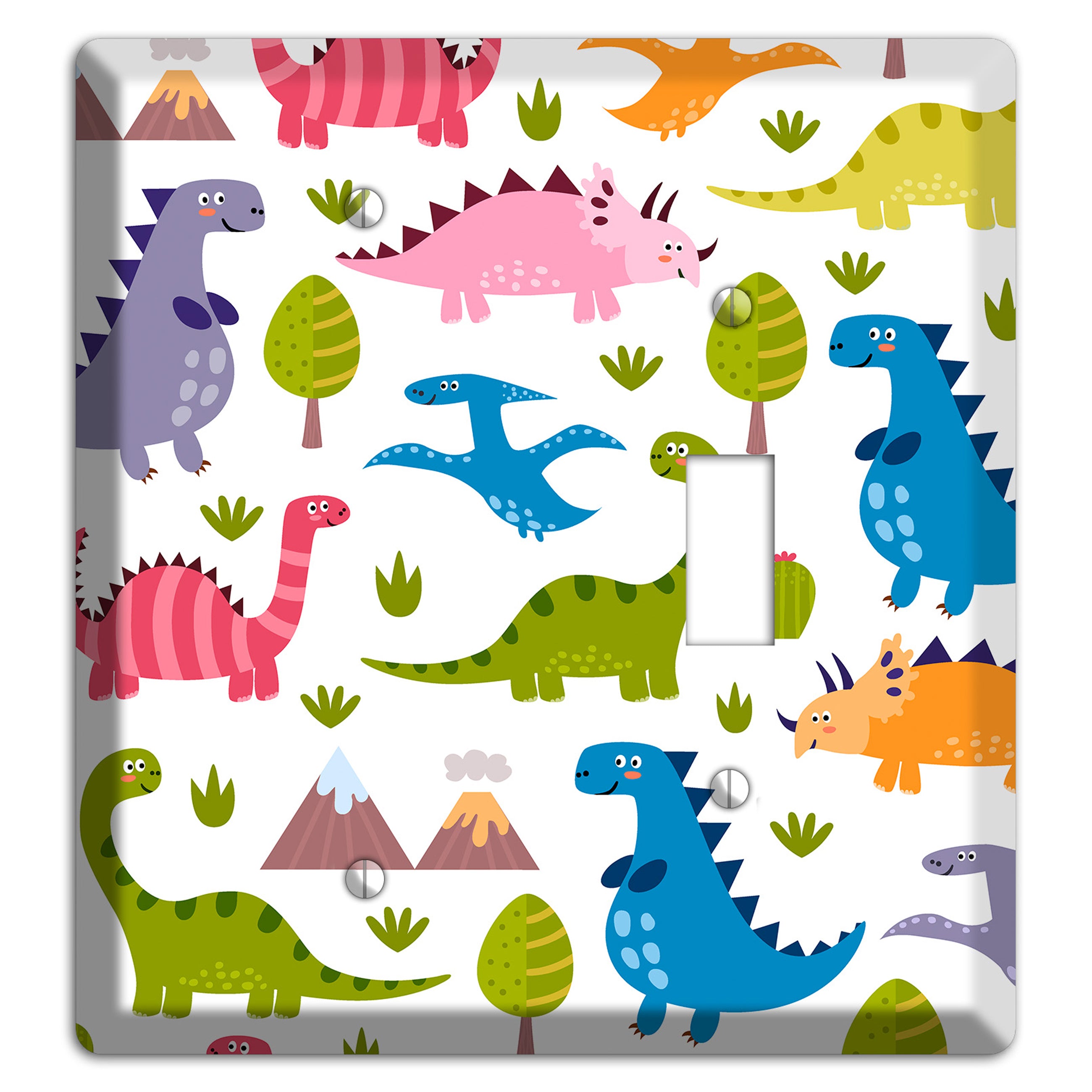 Dino Friends (Bright) Blank / Toggle Wallplate