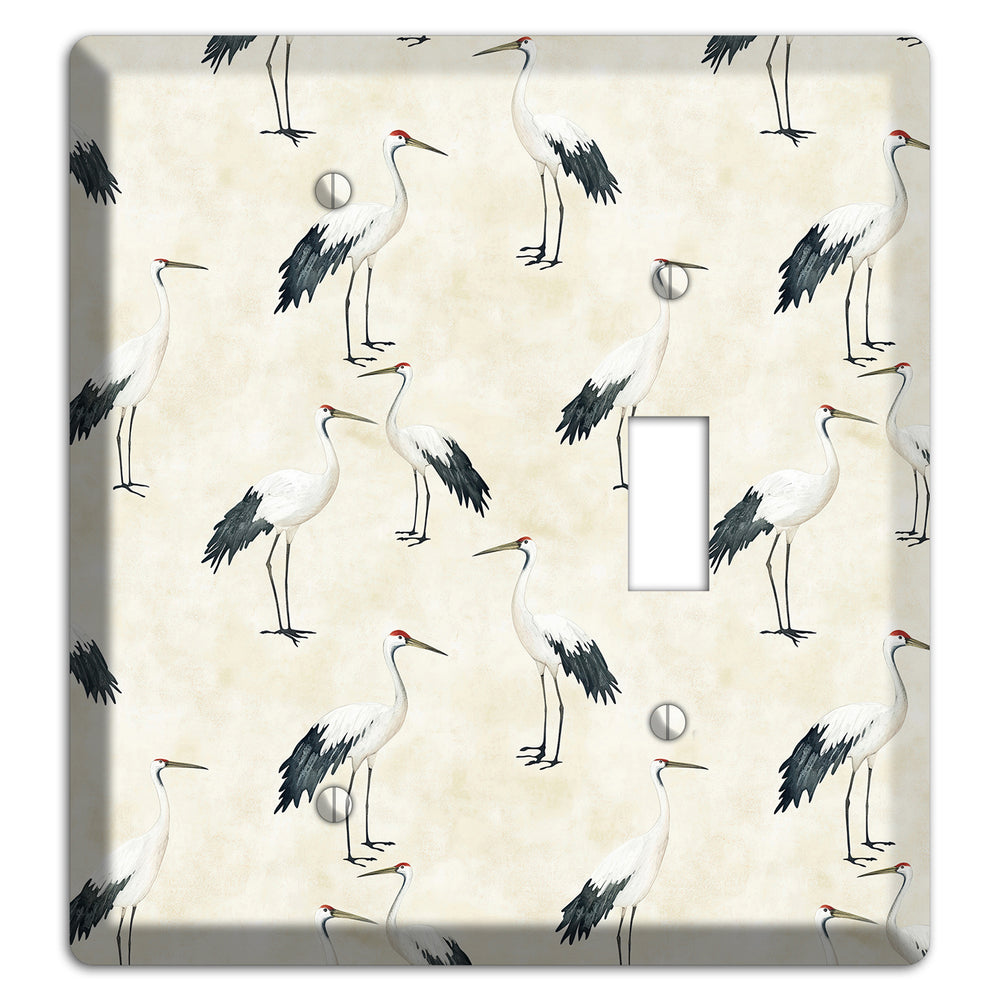 Pearl Crane Garden Blank / Toggle Wallplate