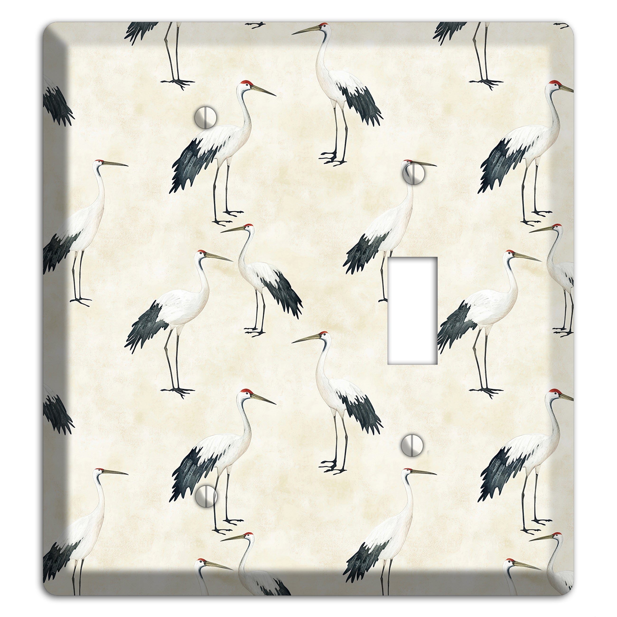Pearl Crane Garden Blank / Toggle Wallplate