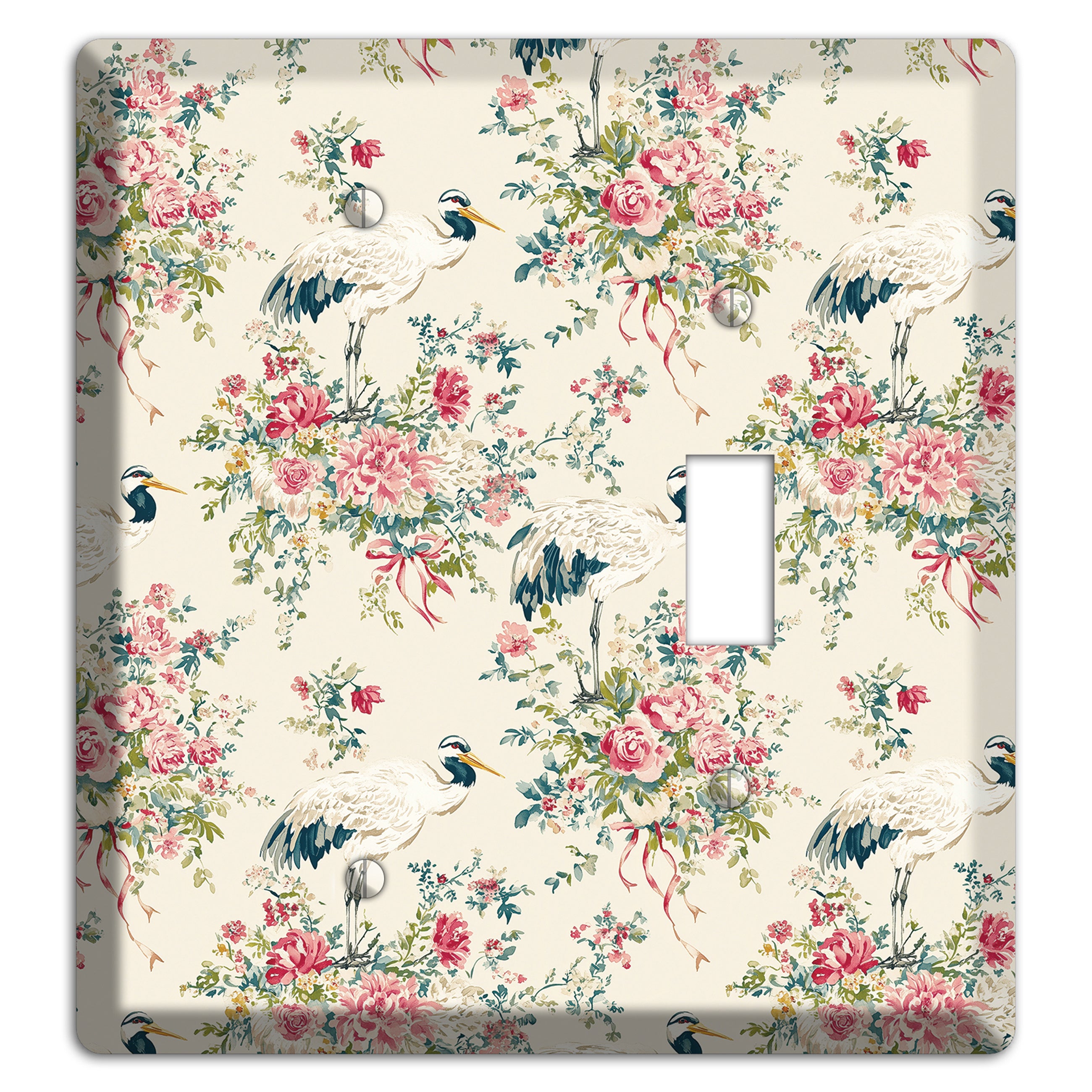 Blossom & Crane Blank / Toggle Wallplate