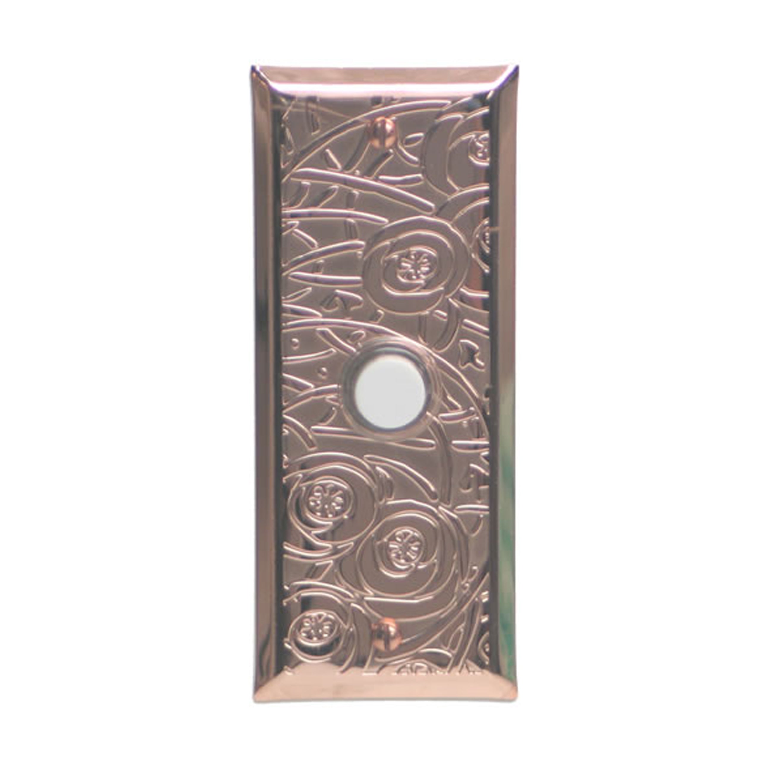 Deco Floral Doorbell - Solid Polished Copper