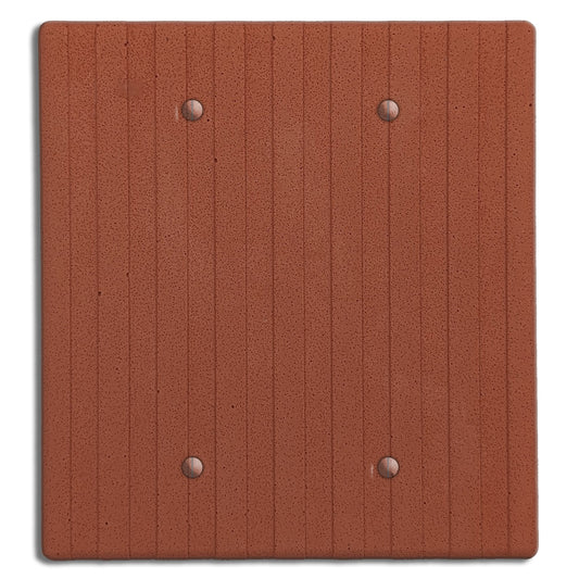 Terra Red Boho Stripes Double Blank Cover Plate