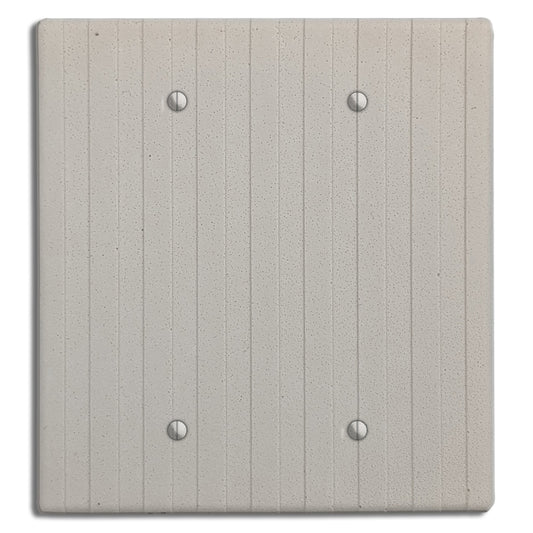 White Boho Stripes Double Blank Cover Plate