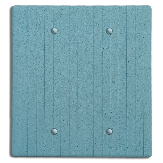 Caribbean Blue Boho Stripes Double Blank Cover Plate