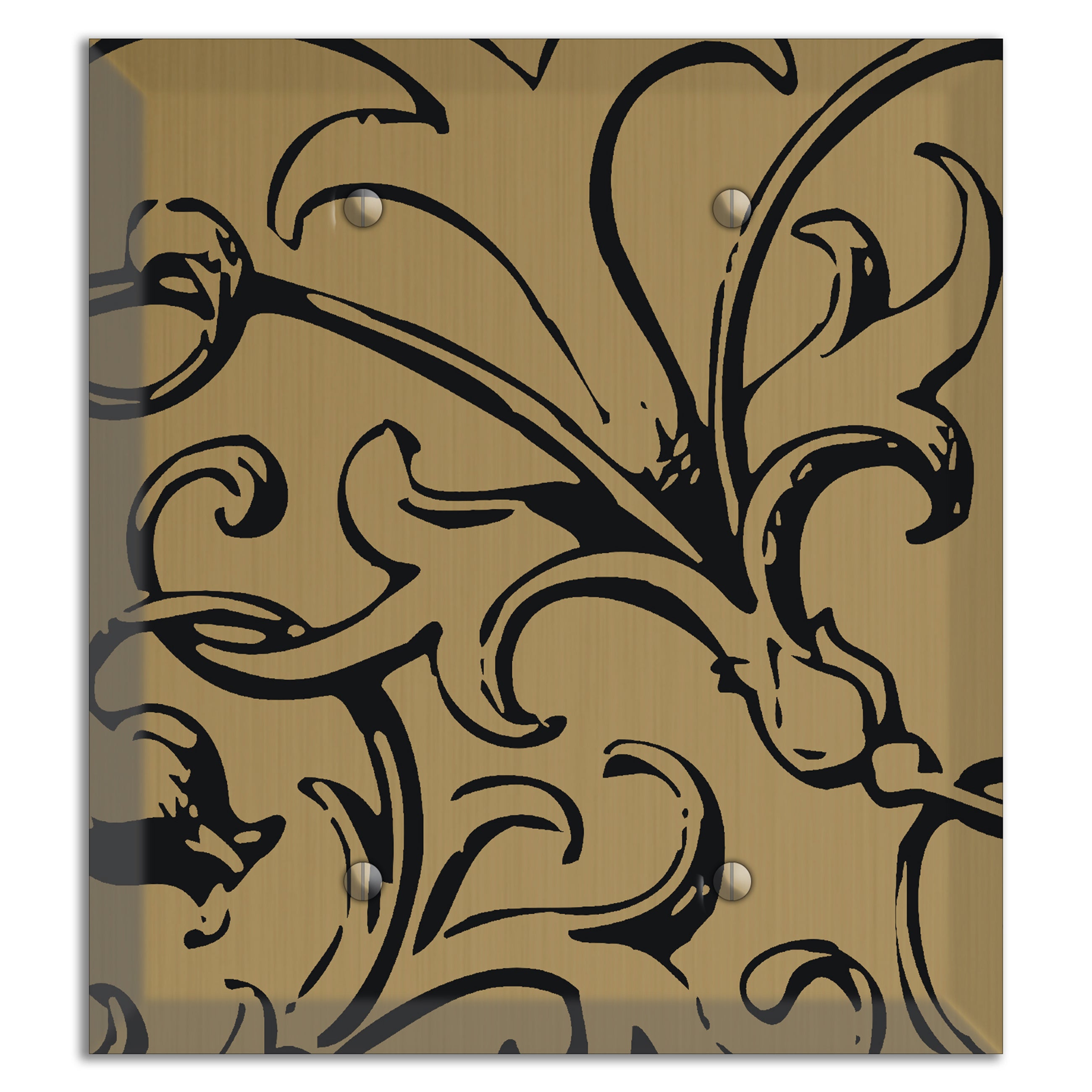 Tower Gold Baroque Scroll 2 Blank Wallplate