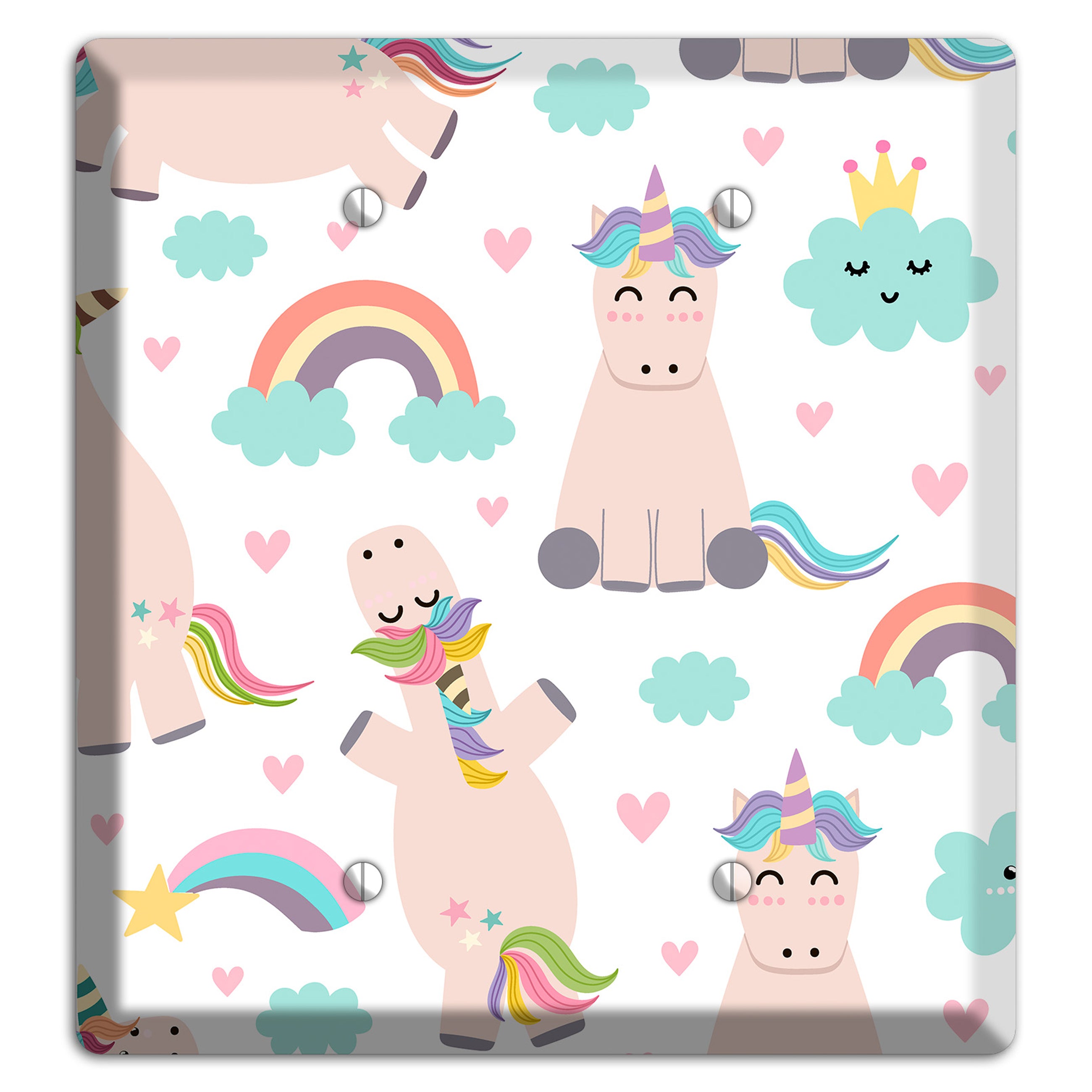 Rainbow Cloud Herd 2 Blank Wallplate
