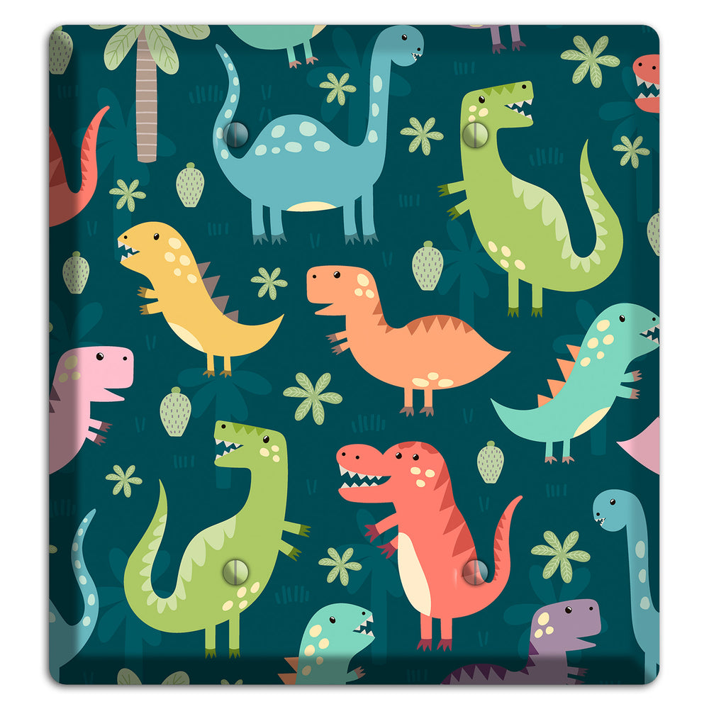 Jurassic Pals (Dark) 2 Blank Wallplate
