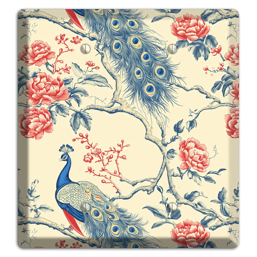 Peacock & Peony 2 Blank Wallplate
