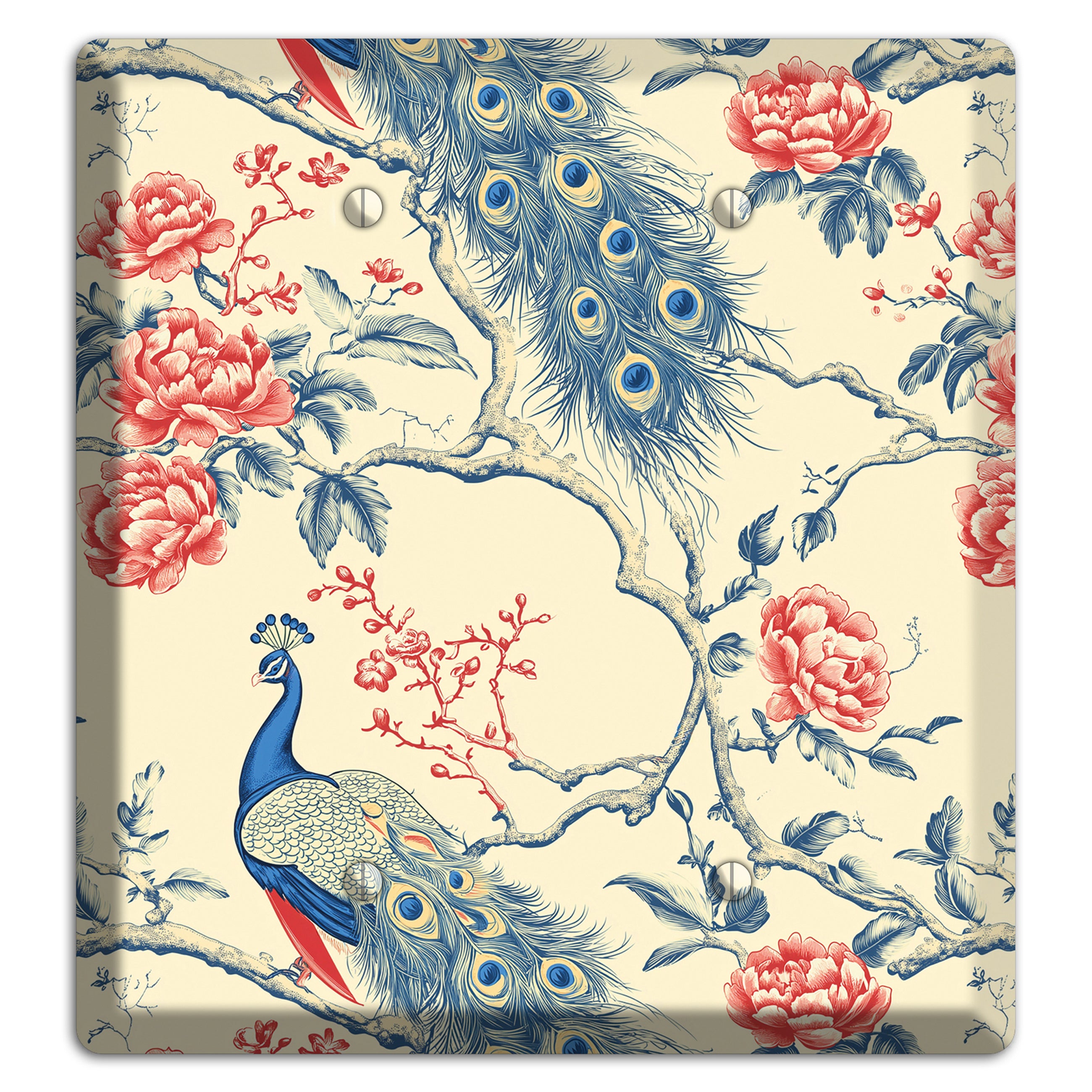 Peacock & Peony 2 Blank Wallplate