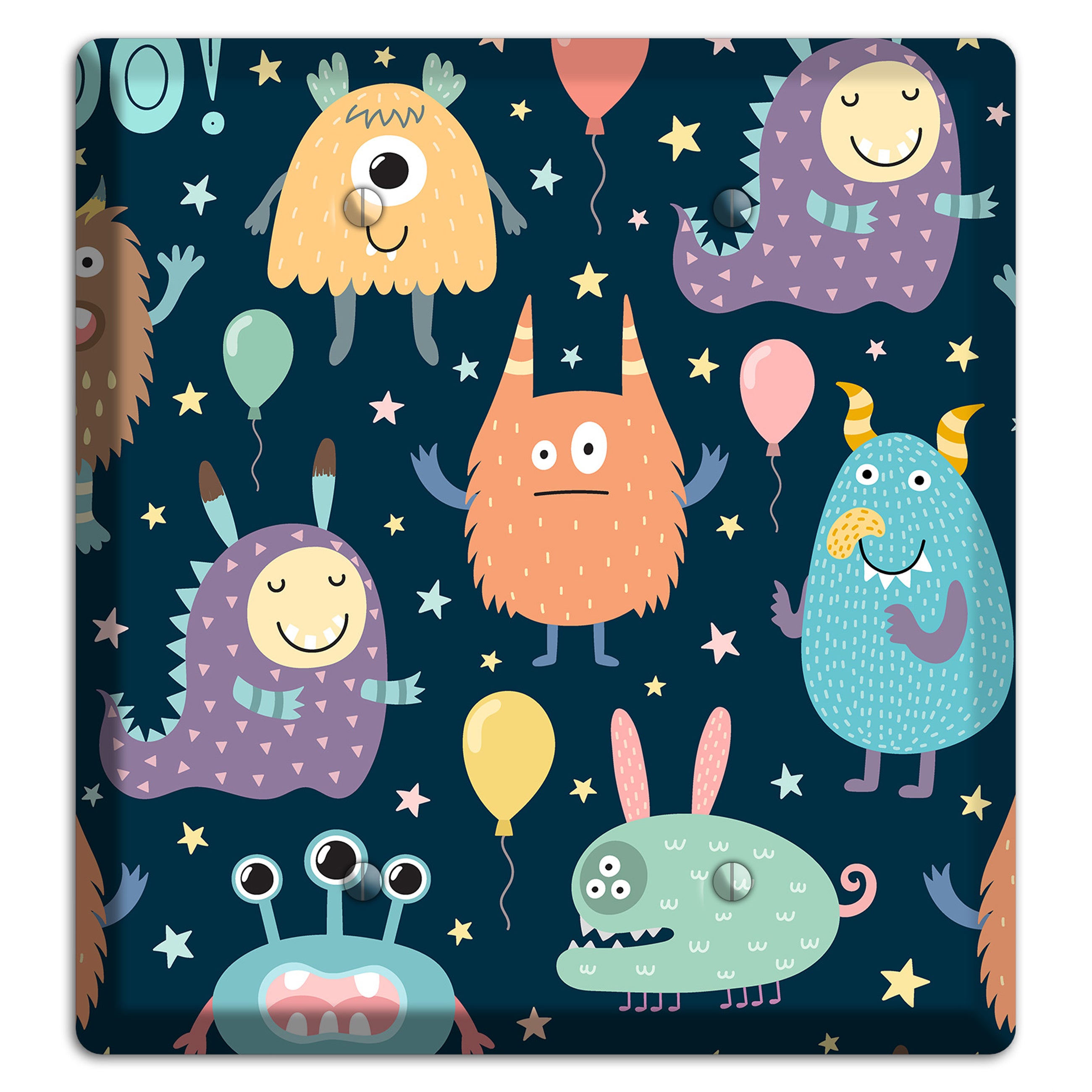 Monster Parade (Navy) 2 Blank Wallplate