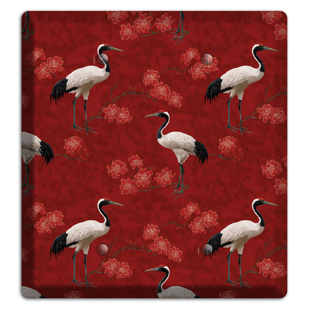 Vermillion Crane Bloom 2 Blank Wallplate