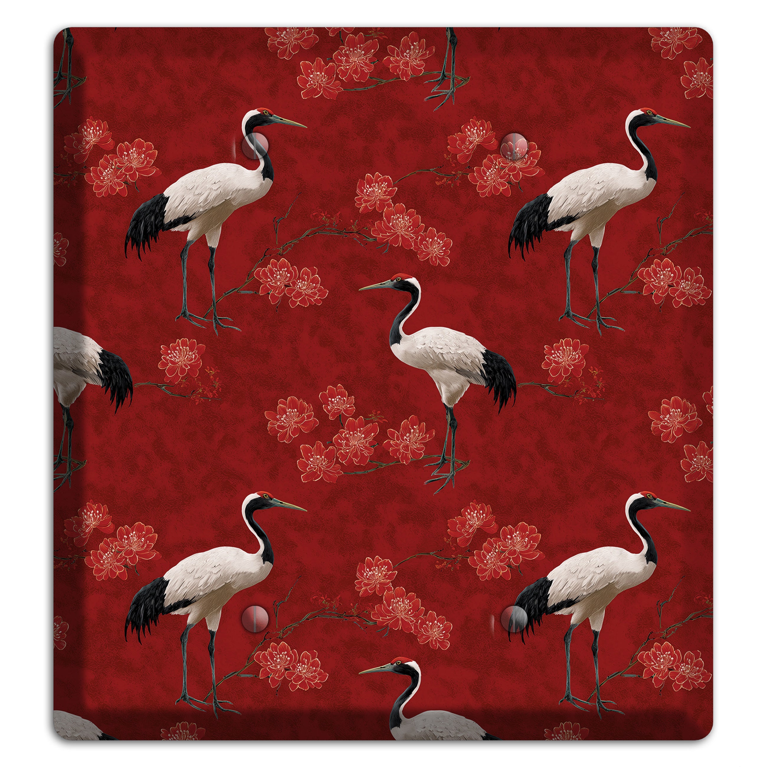 Vermillion Crane Bloom 2 Blank Wallplate