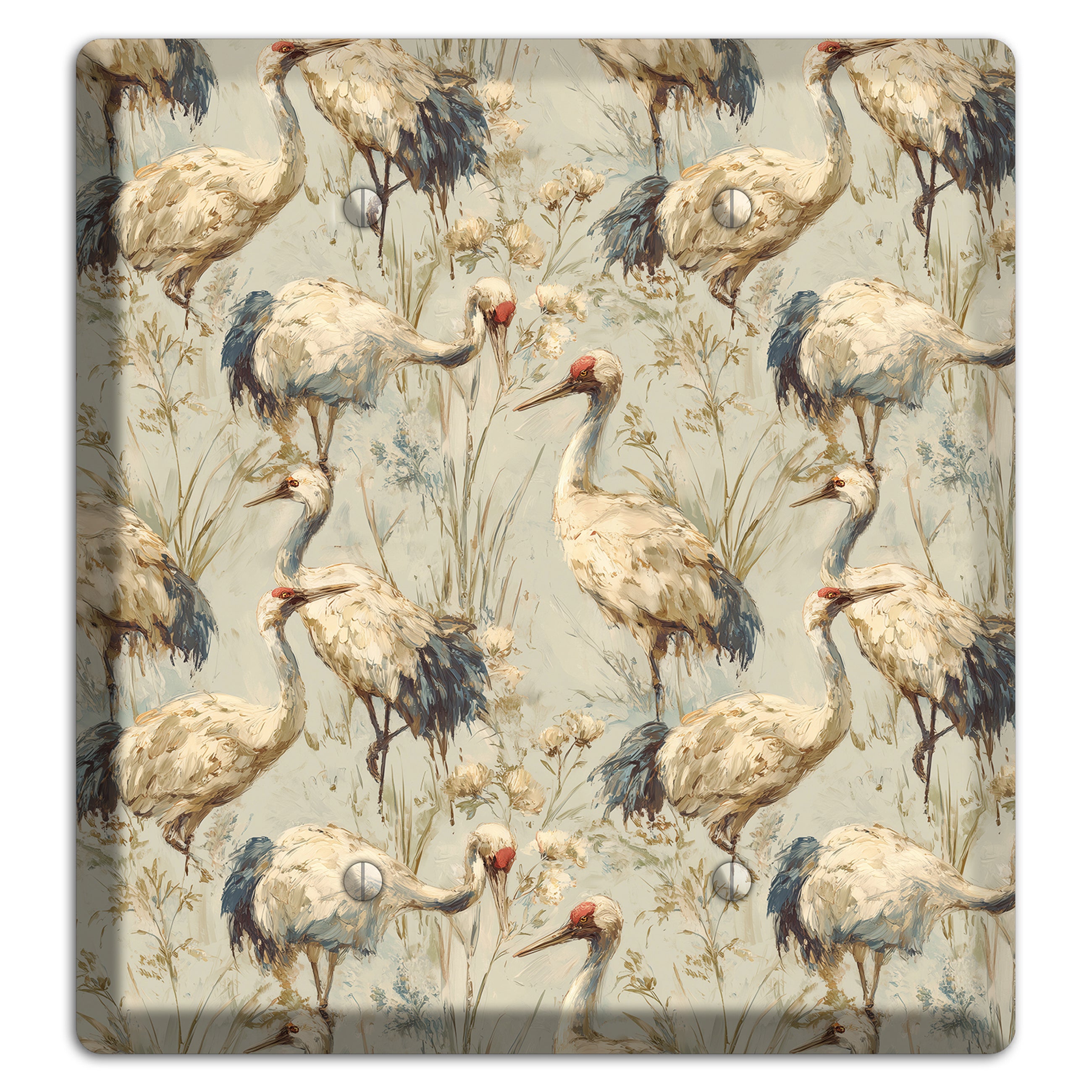 Driftwood Crane Marsh 2 Blank Wallplate