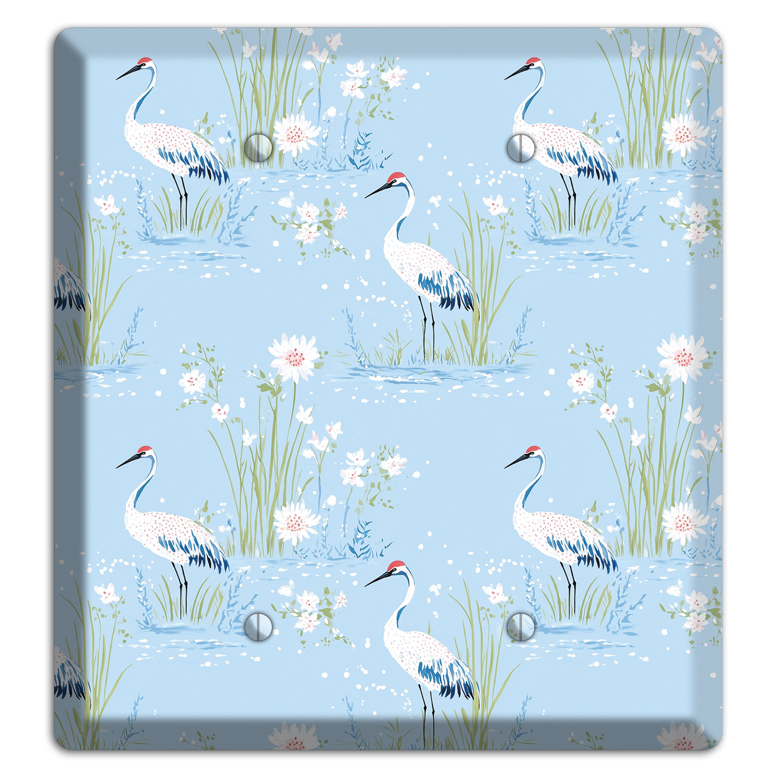 Powder Blue Marsh 2 Blank Wallplate
