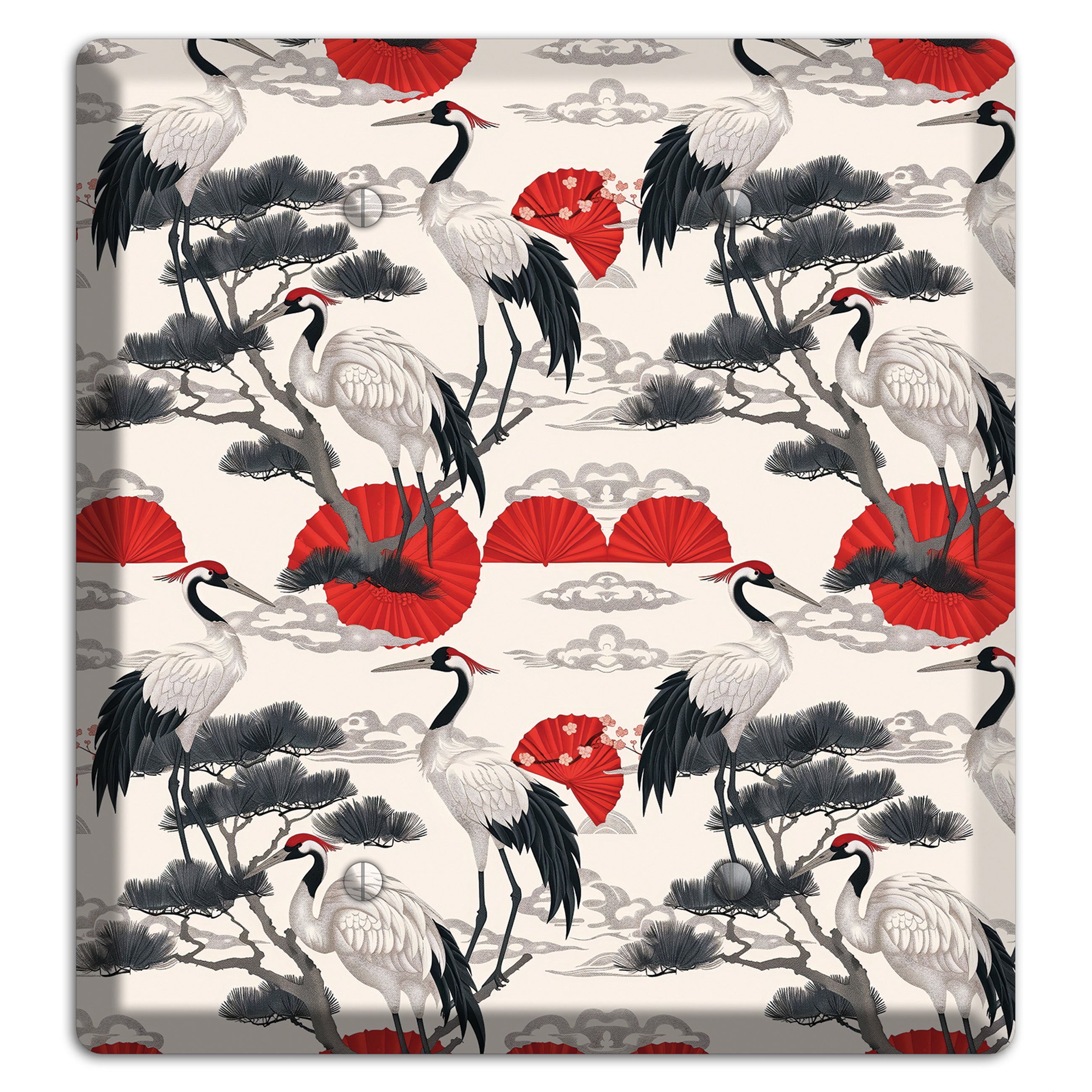 Crimson Fan & Pine 2 Blank Wallplate