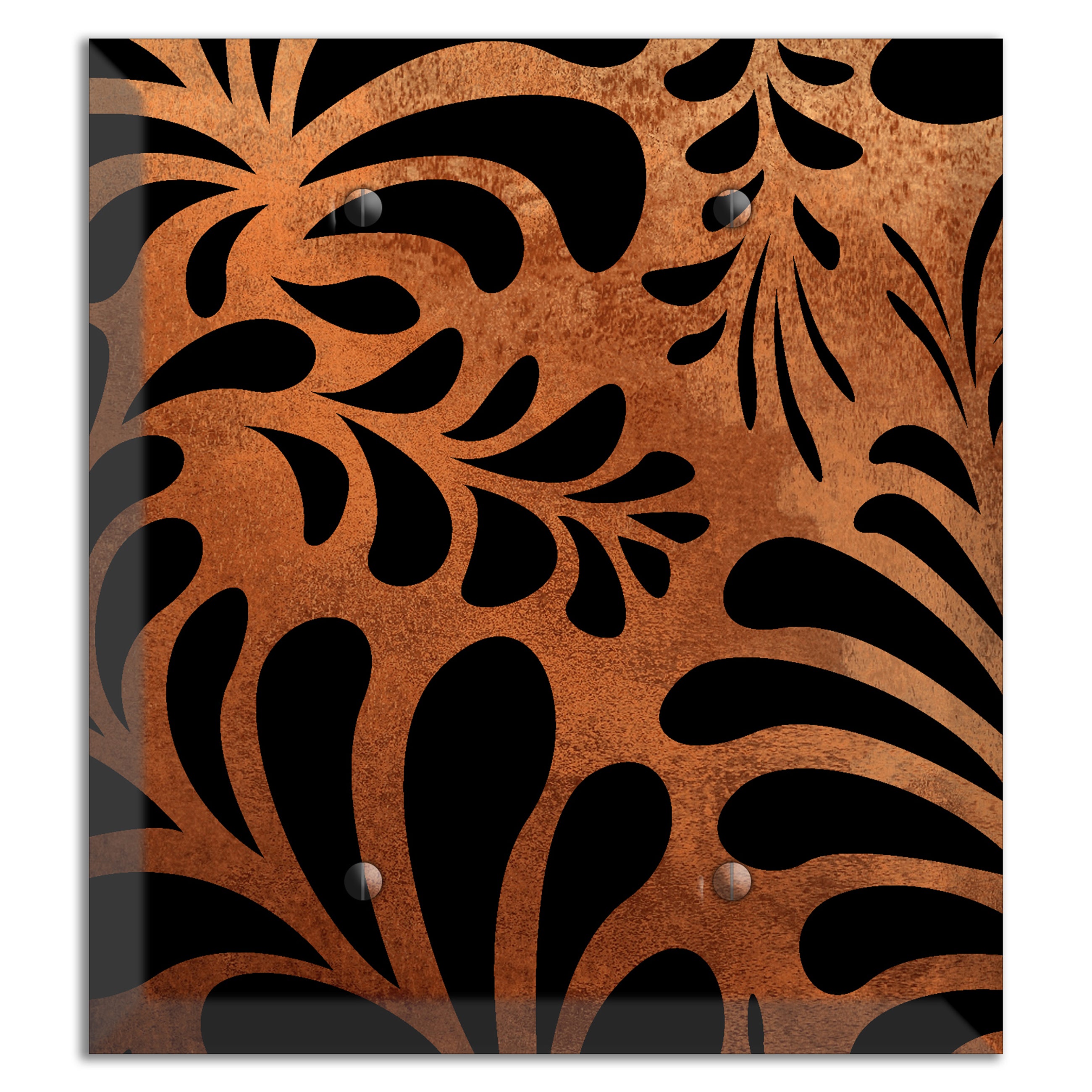 Antique Copper Palm Noir 2 Blank Wallplate