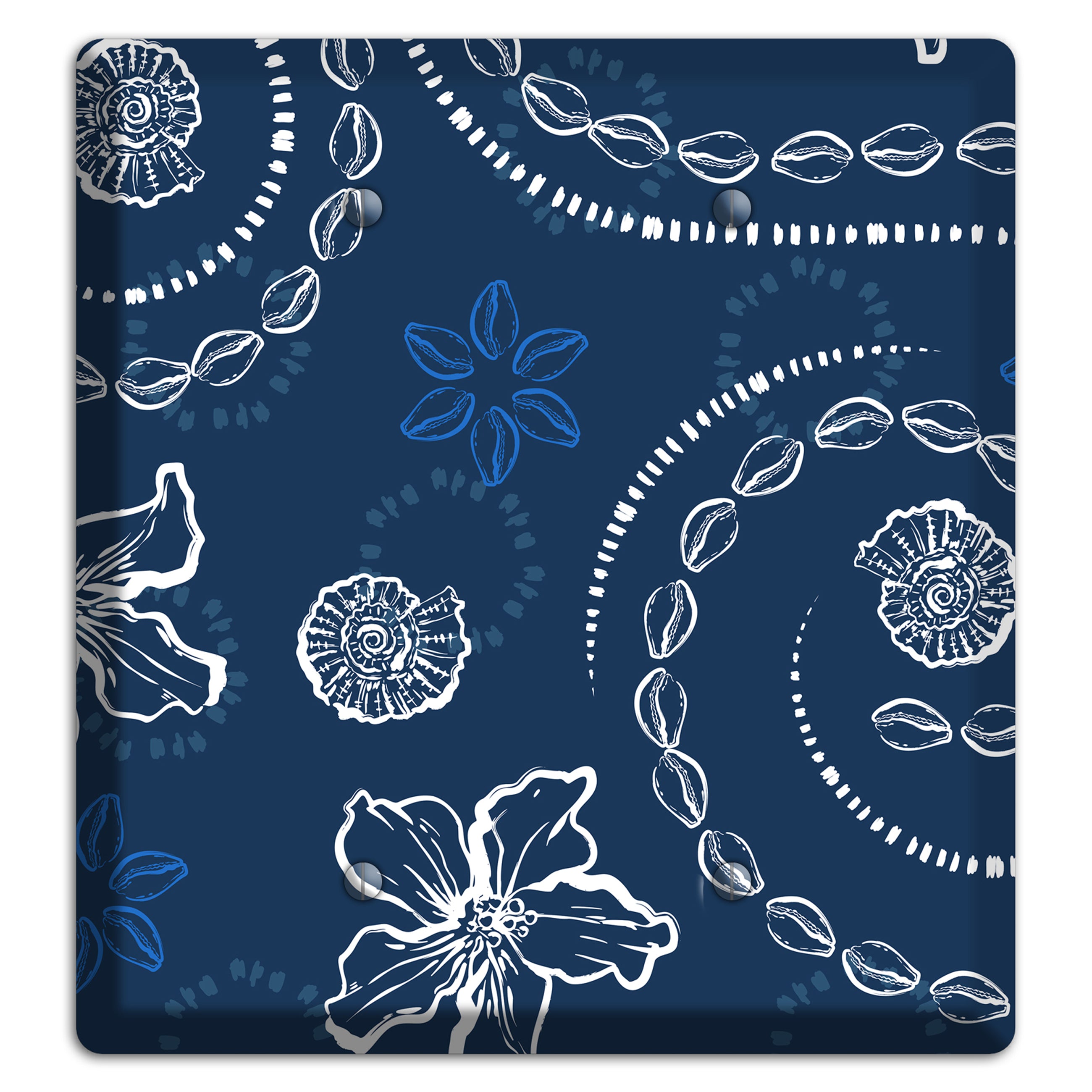 Indigo Cowrie Spiral 2 Blank Wallplate