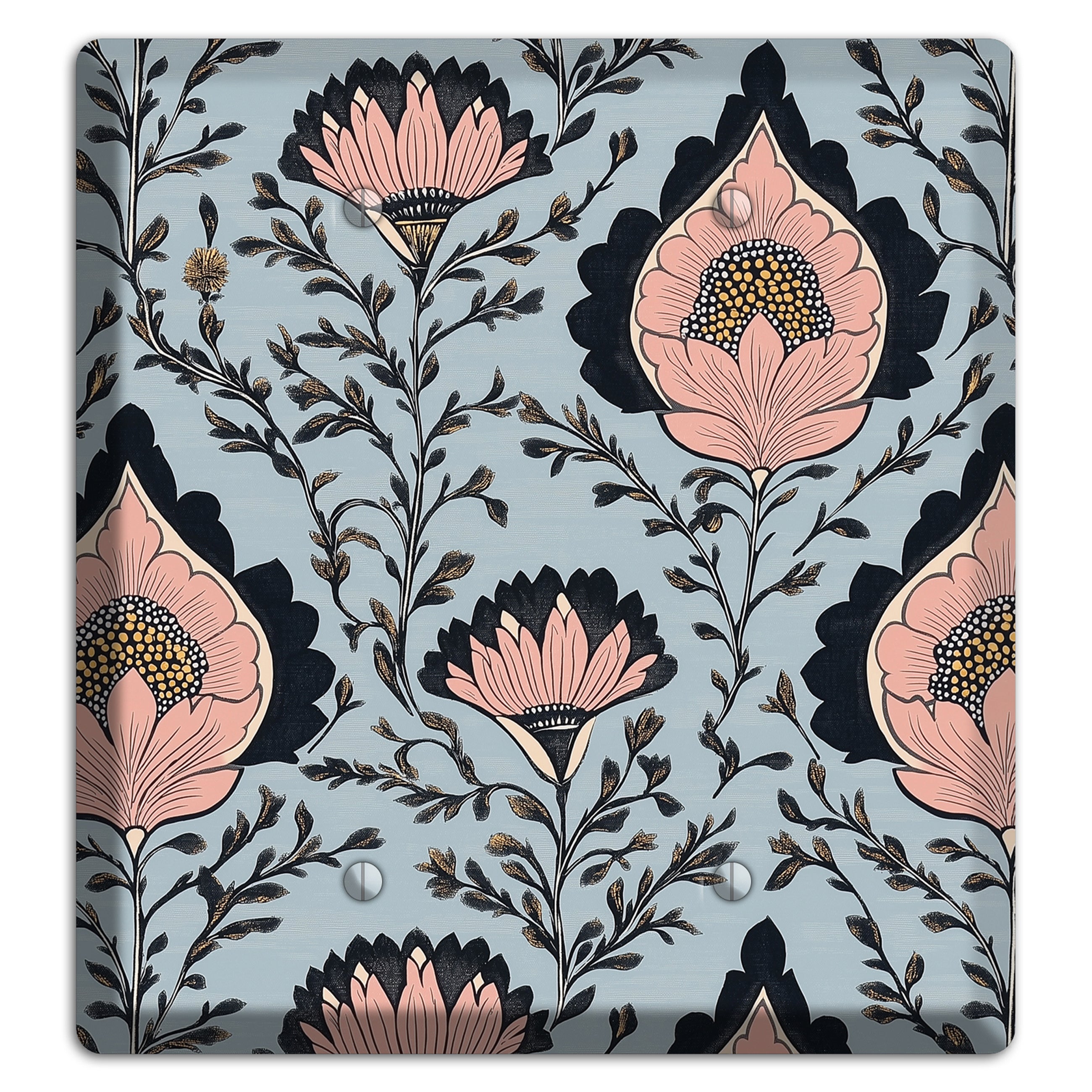 Lotus & Damask Dusk 2 Blank Wallplate