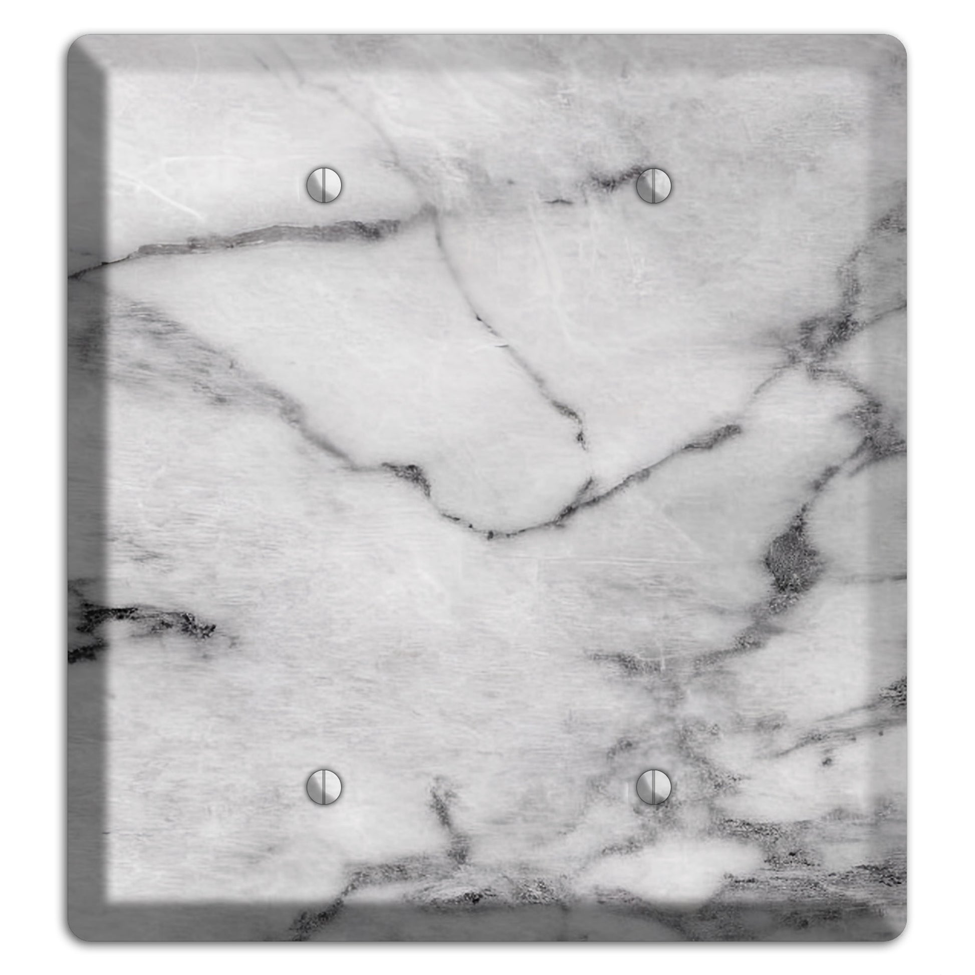 Gray and White Marble 2 Blank Wallplate