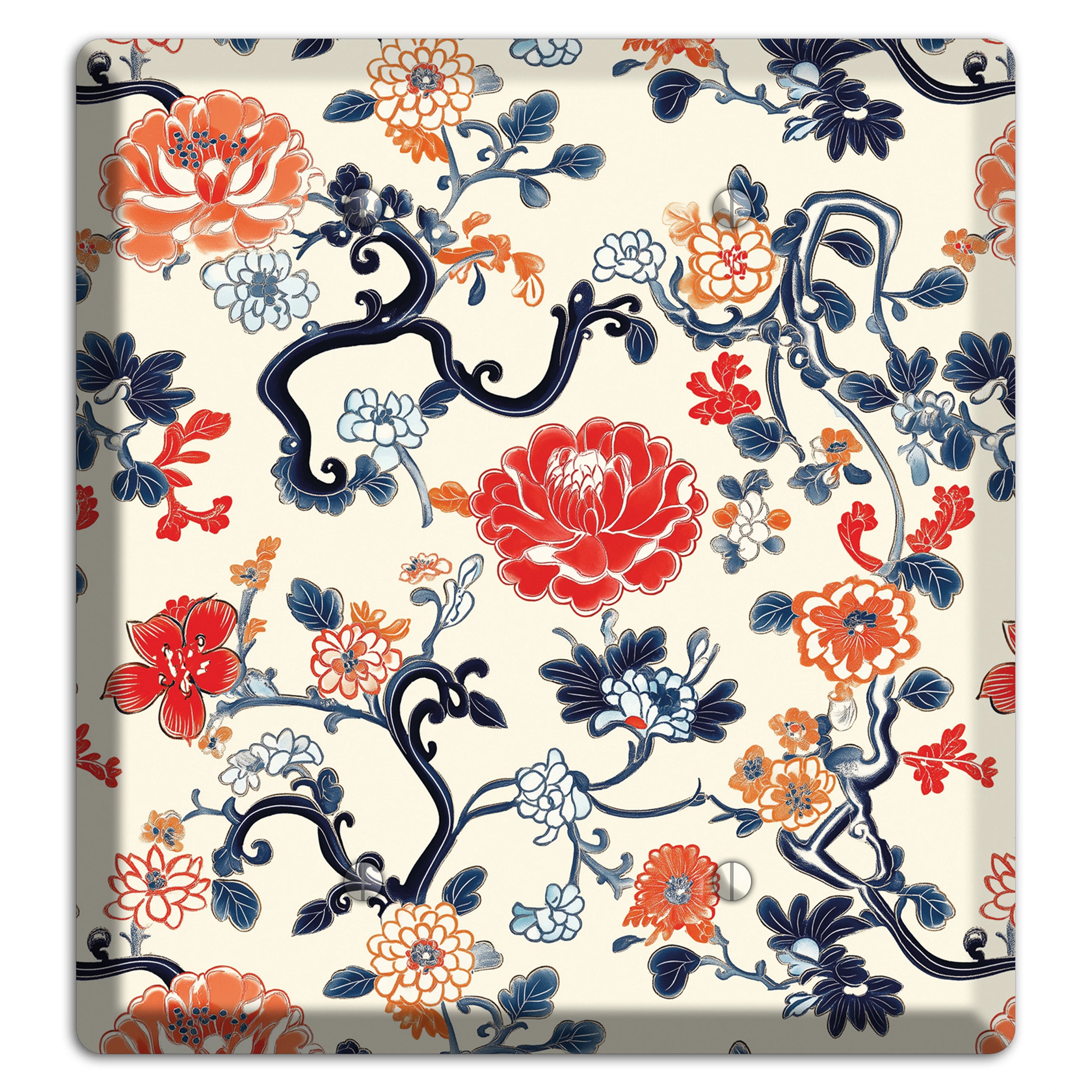 Crimson Garden Scroll 2 Blank Wallplate