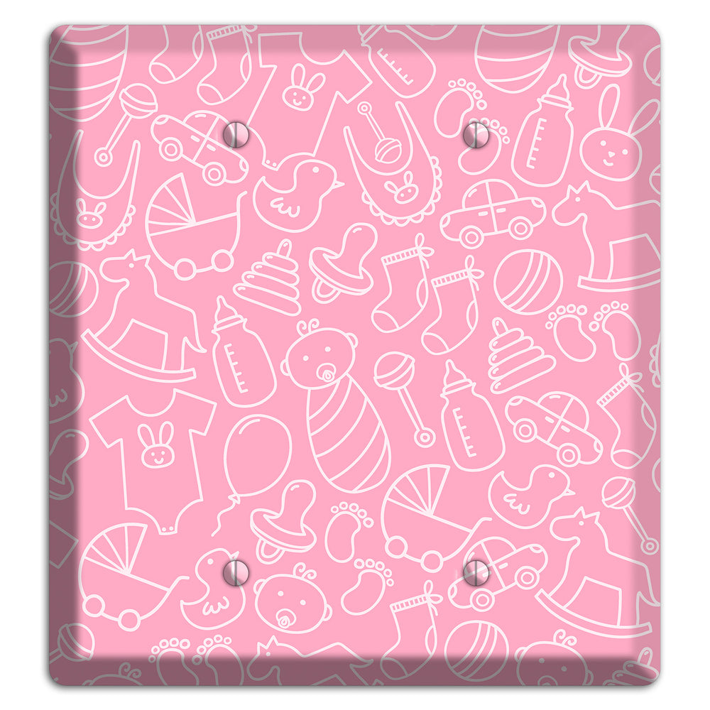Line Art Baby Pink 2 Blank Wallplate