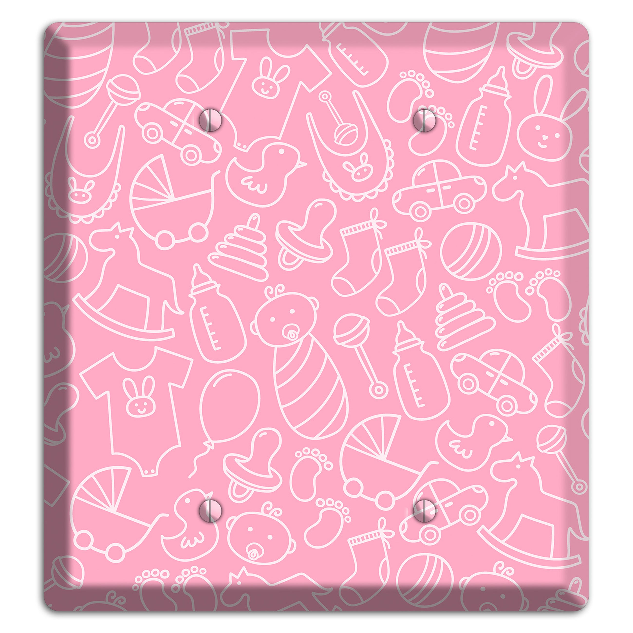 Line Art Baby Pink 2 Blank Wallplate