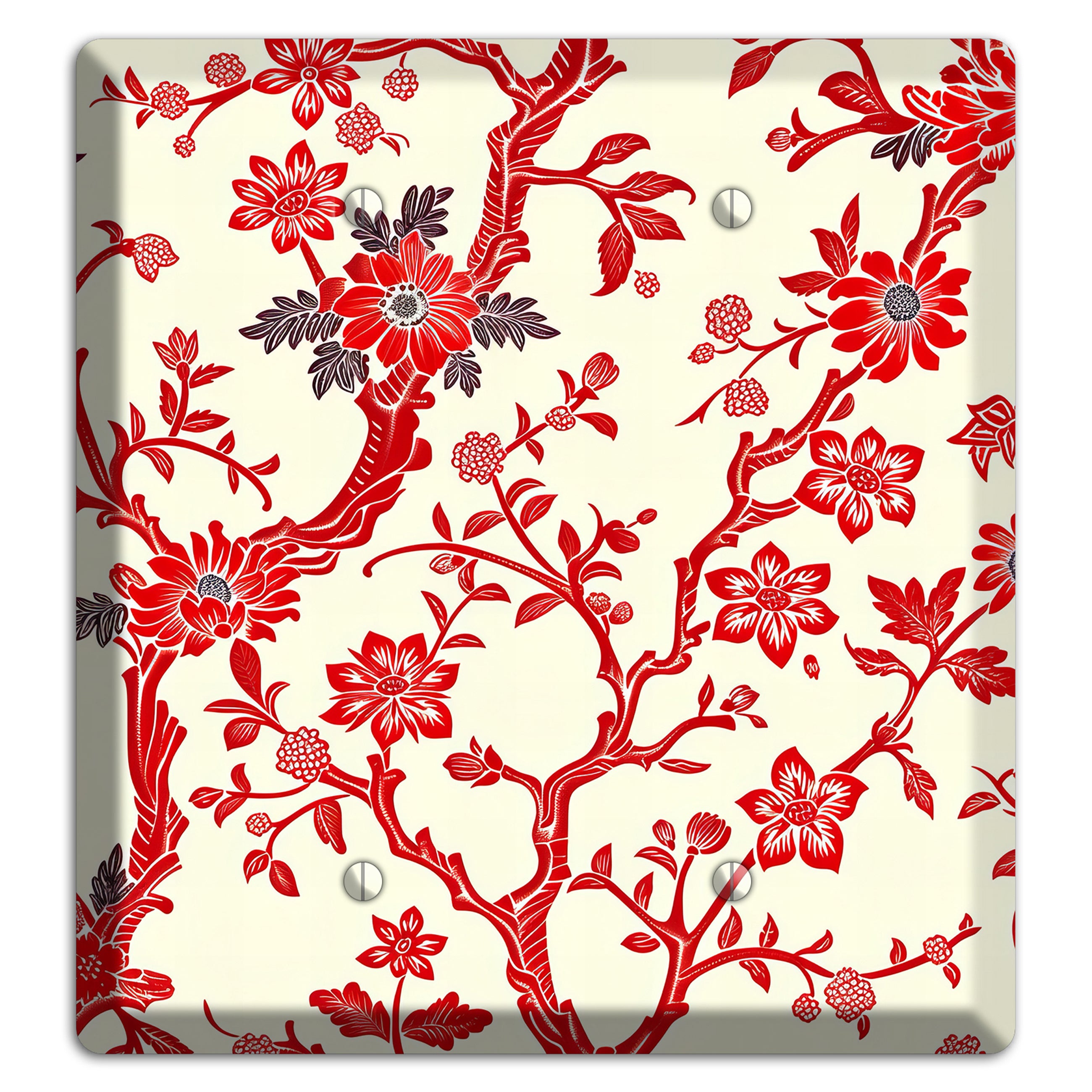 Crimson Branch & Bloom 2 Blank Wallplate