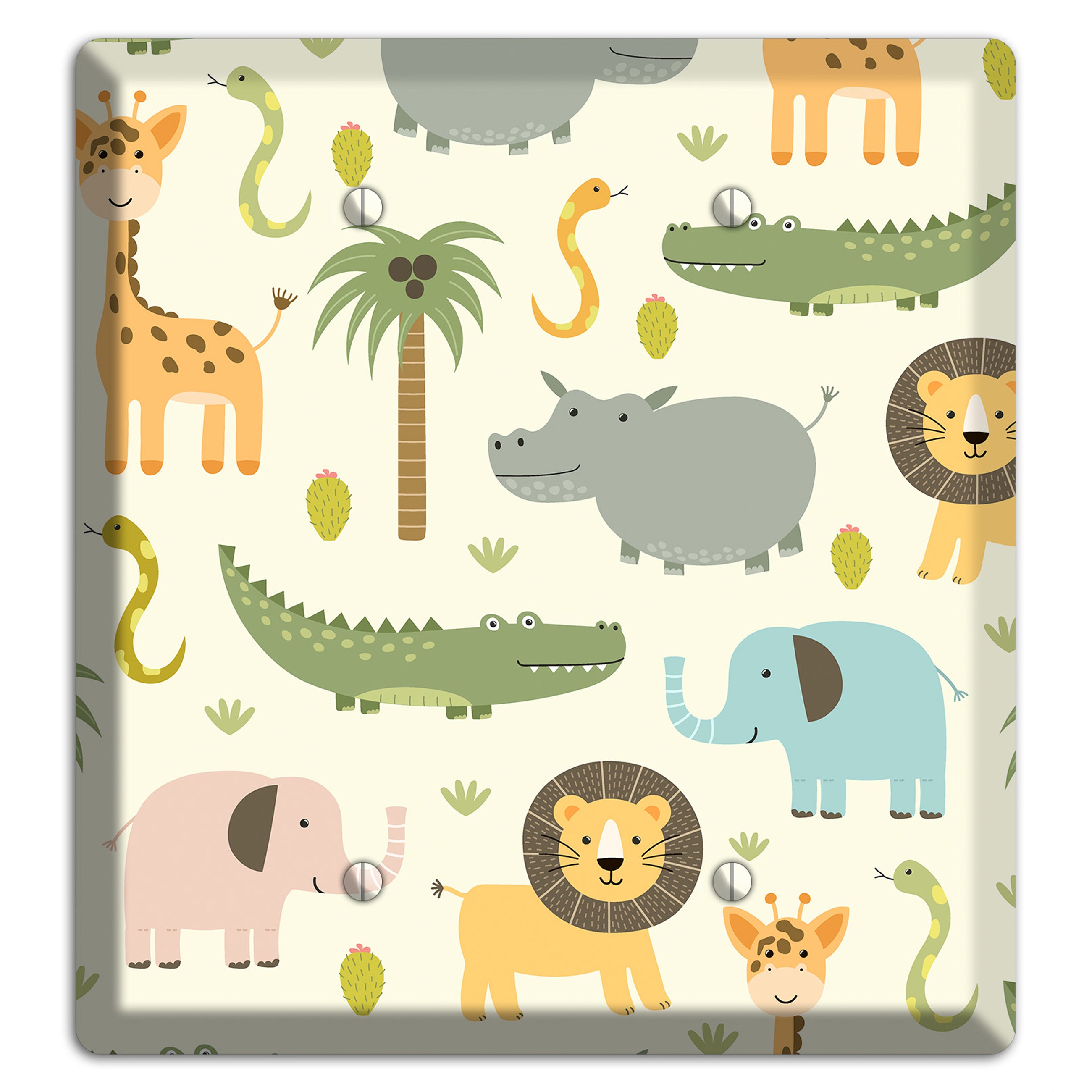 Jungle Friends (Cream) 2 Blank Wallplate