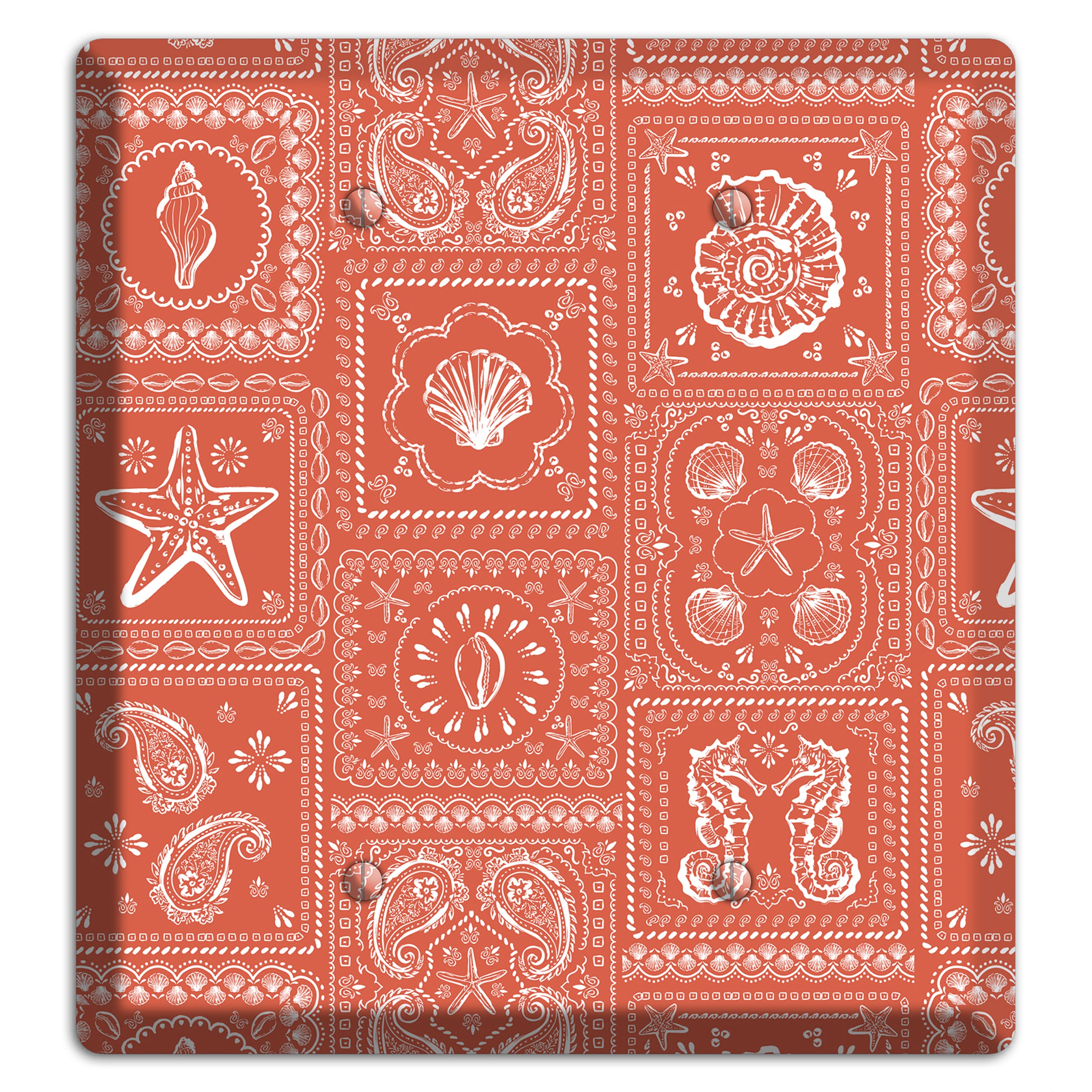 Terracotta Shell Patchwork 2 Blank Wallplate