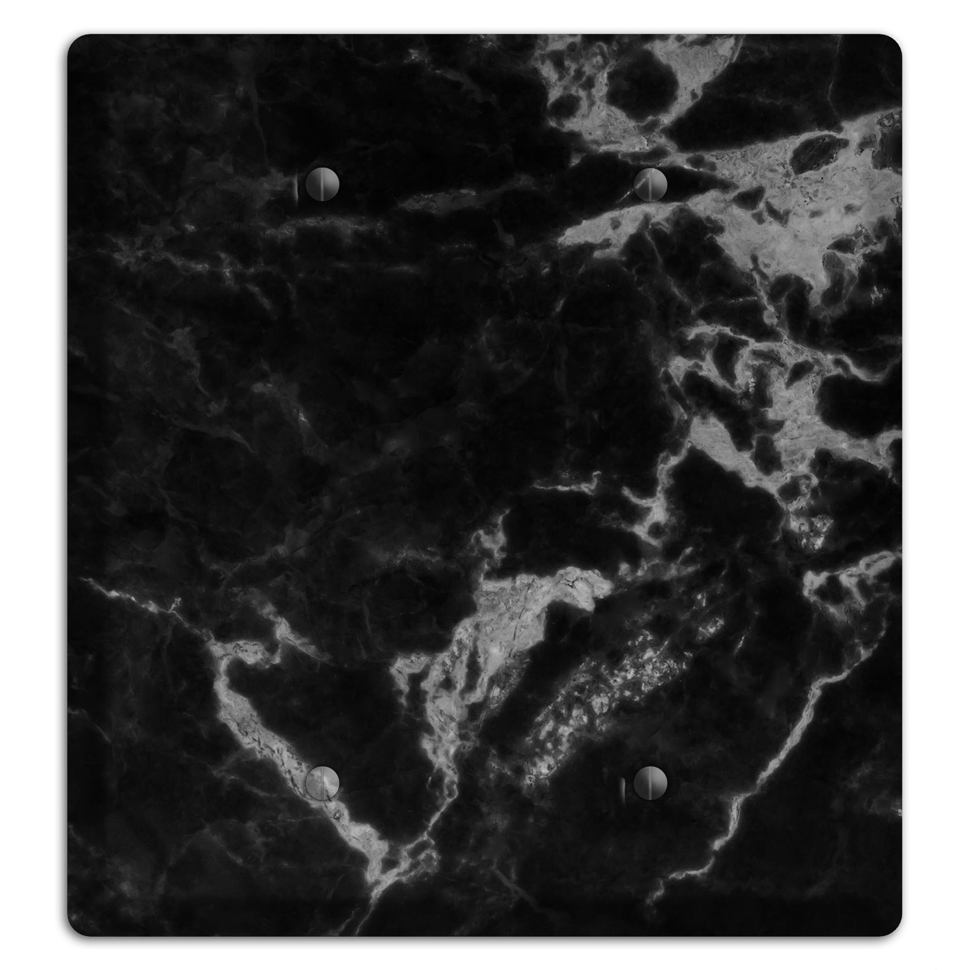 Black and Silver Marble 2 Blank Wallplate