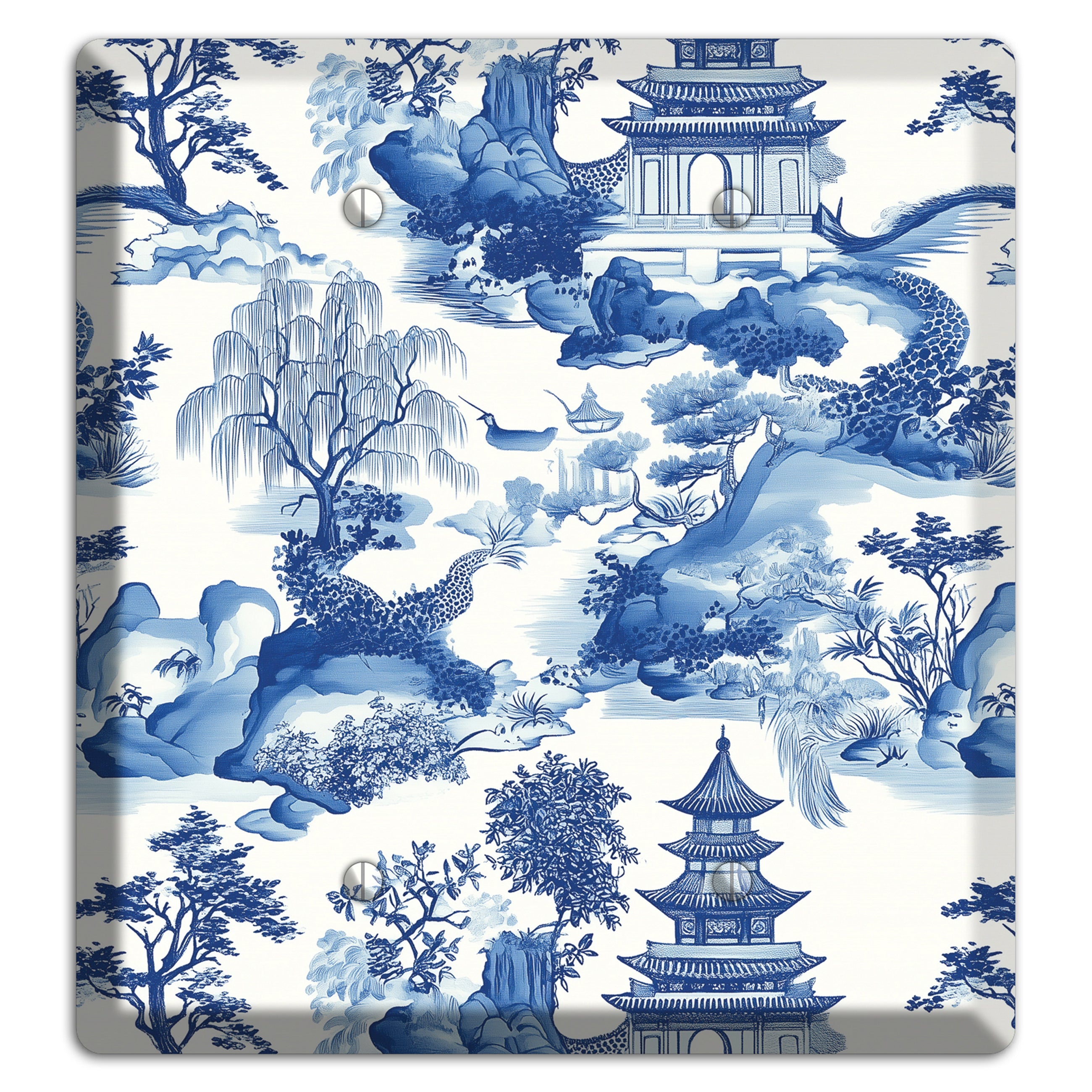 Willow & Pagoda 2 Blank Wallplate