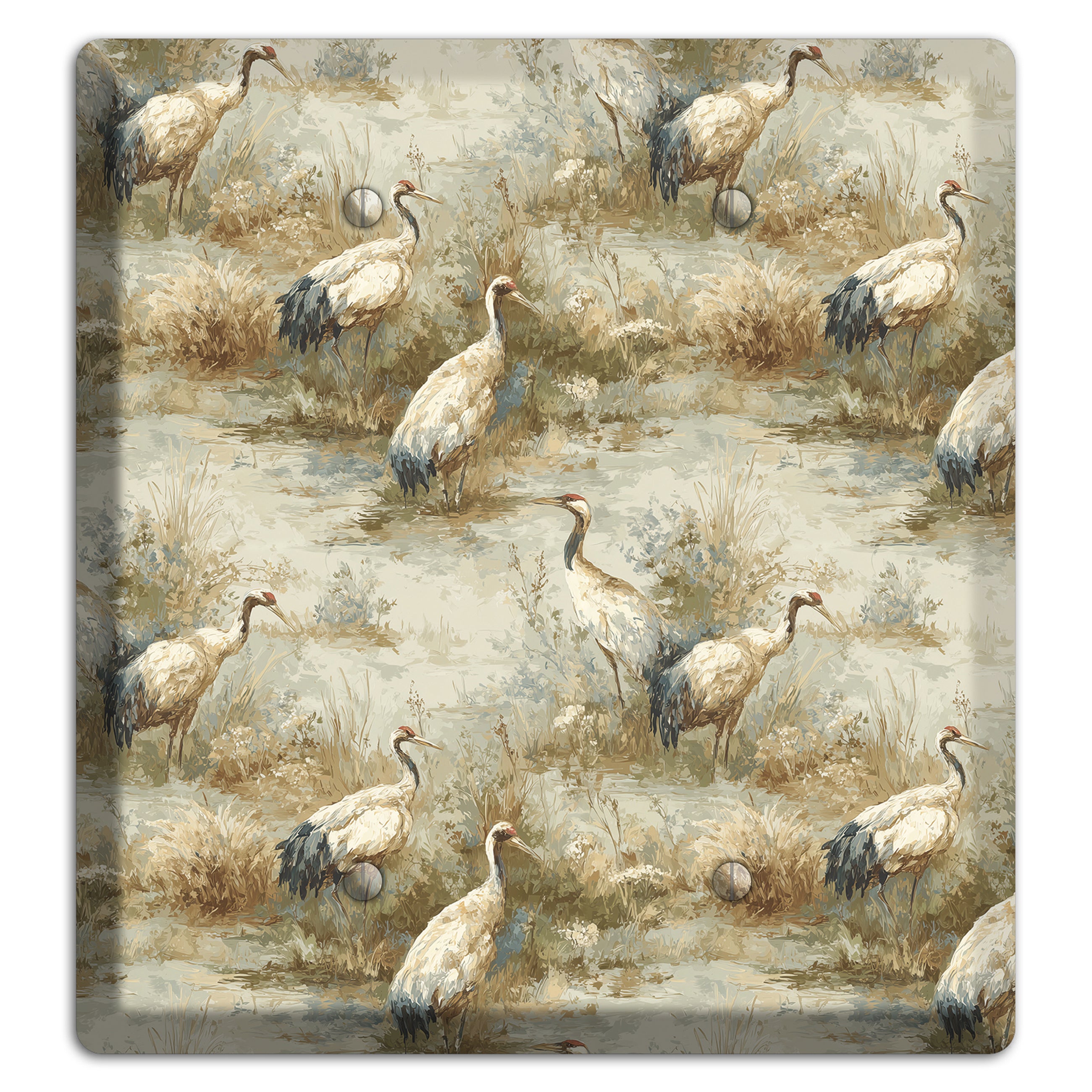 Marshland Crane Reverie 2 Blank Wallplate