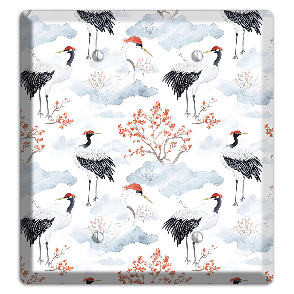 Crimson Crown Cranes 2 Blank Wallplate