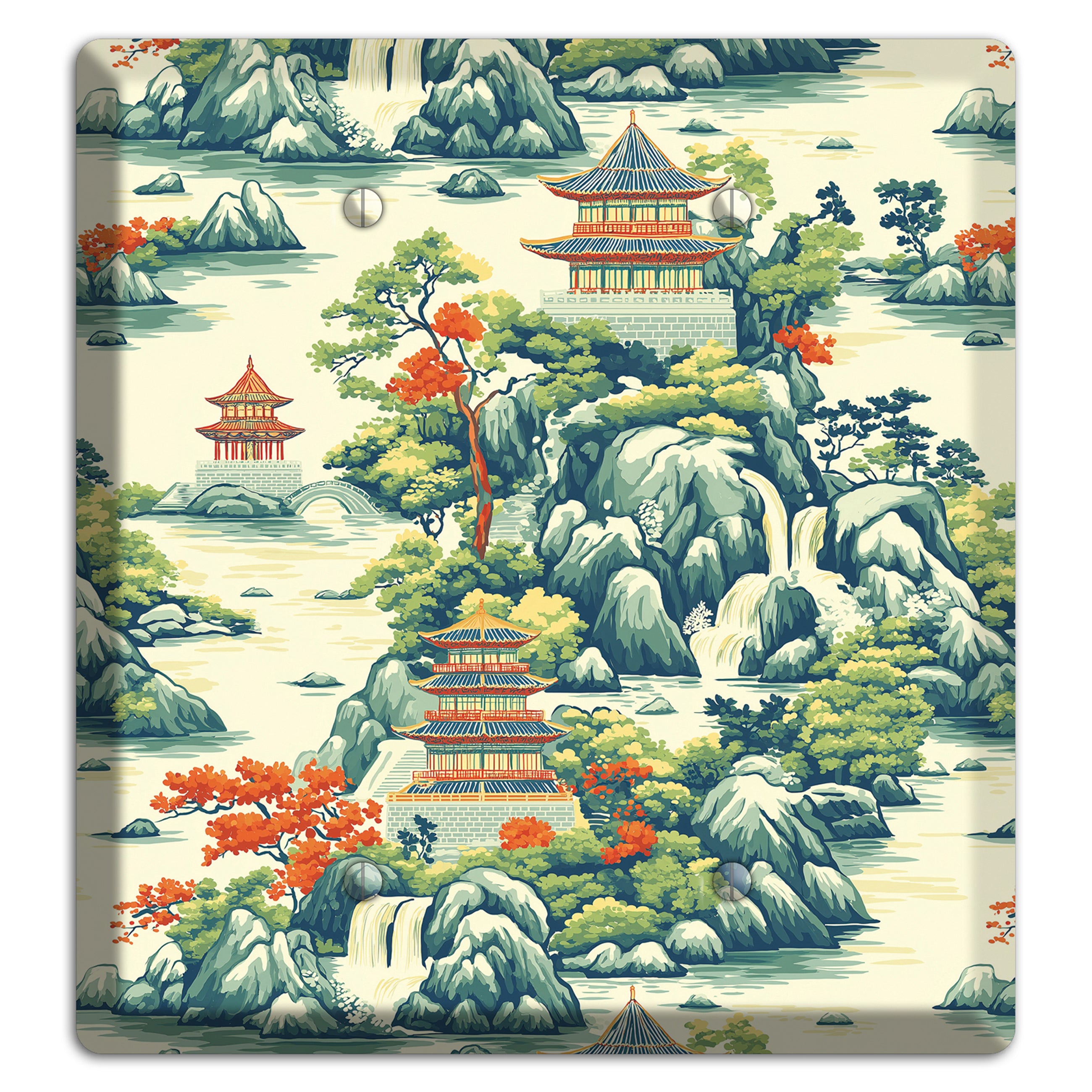 Cascade & Pagoda 2 Blank Wallplate