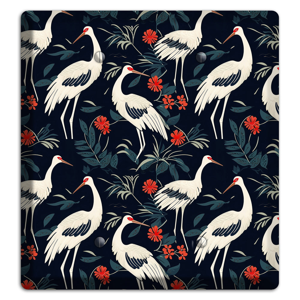 Midnight Plume Garden 2 Blank Wallplate