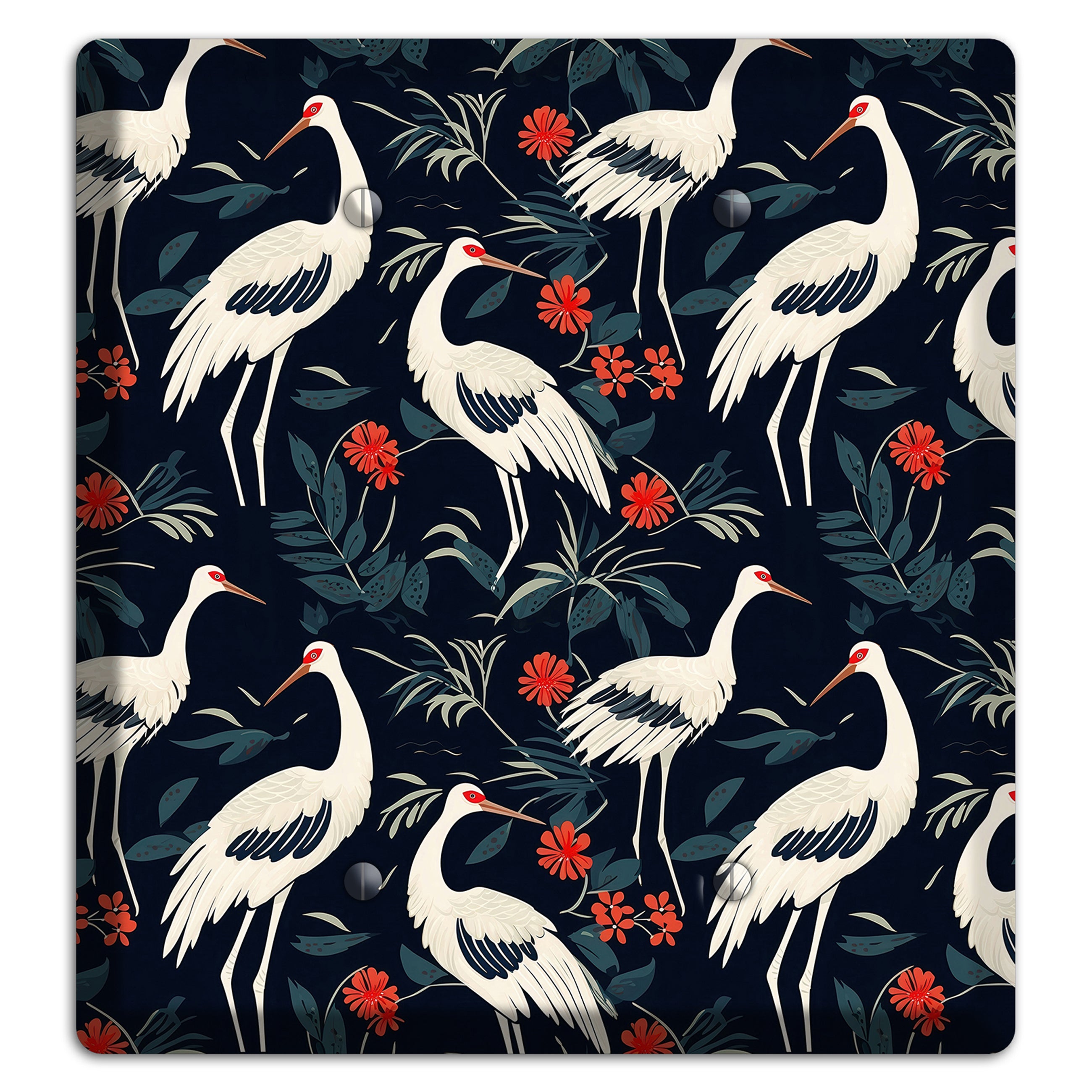 Midnight Plume Garden 2 Blank Wallplate