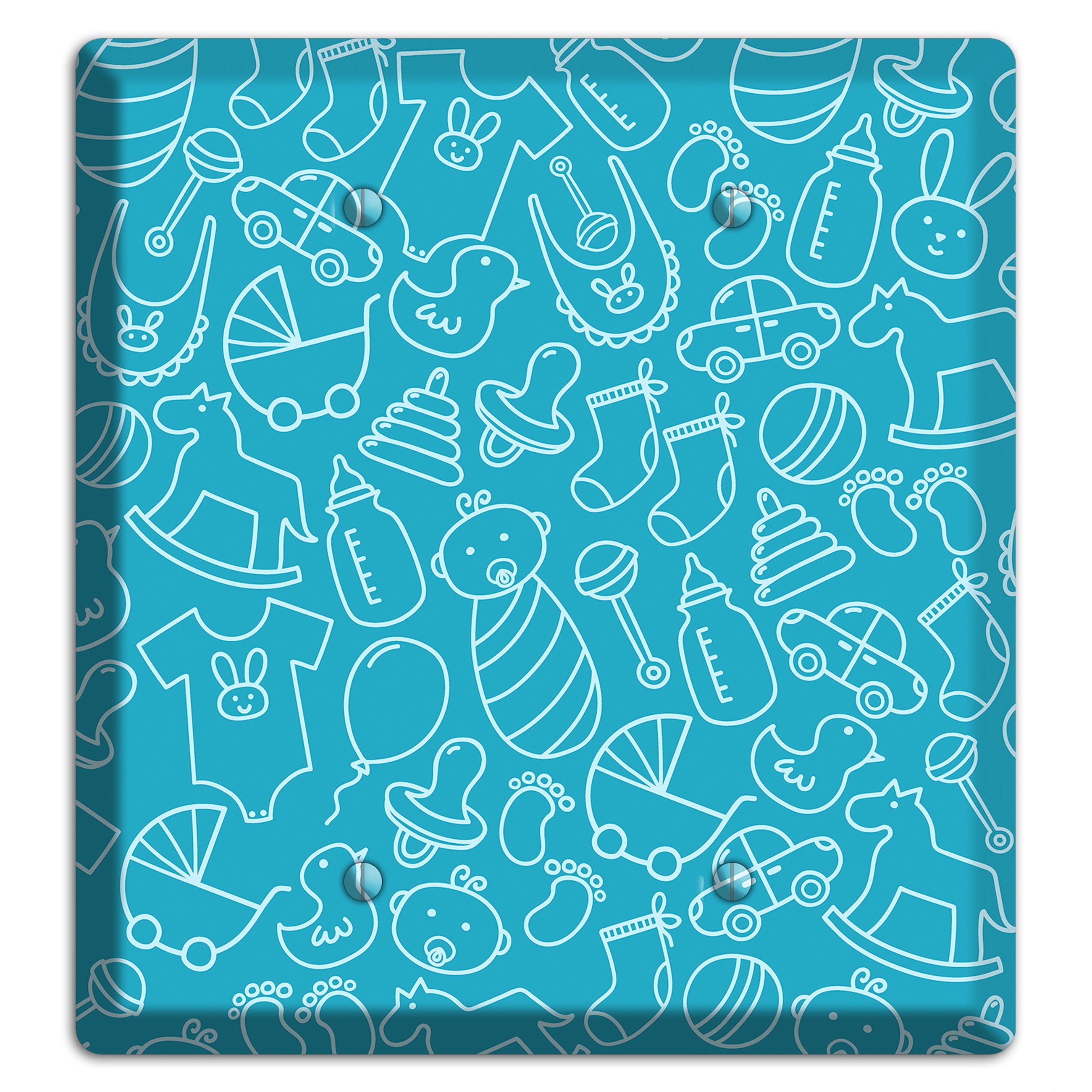 Line Art Baby Blue 2 Blank Wallplate