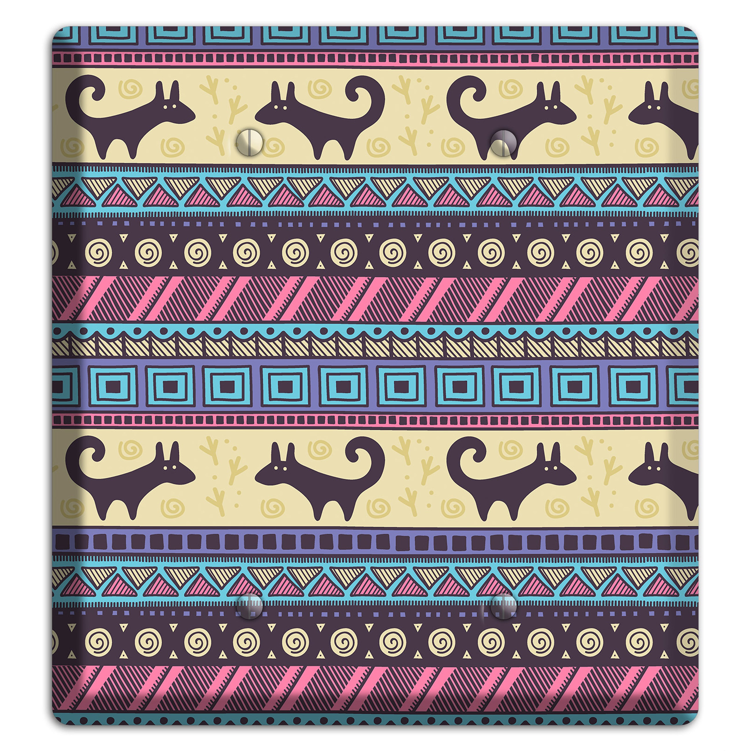 Folk Fox Stripes 2 Blank Wallplate