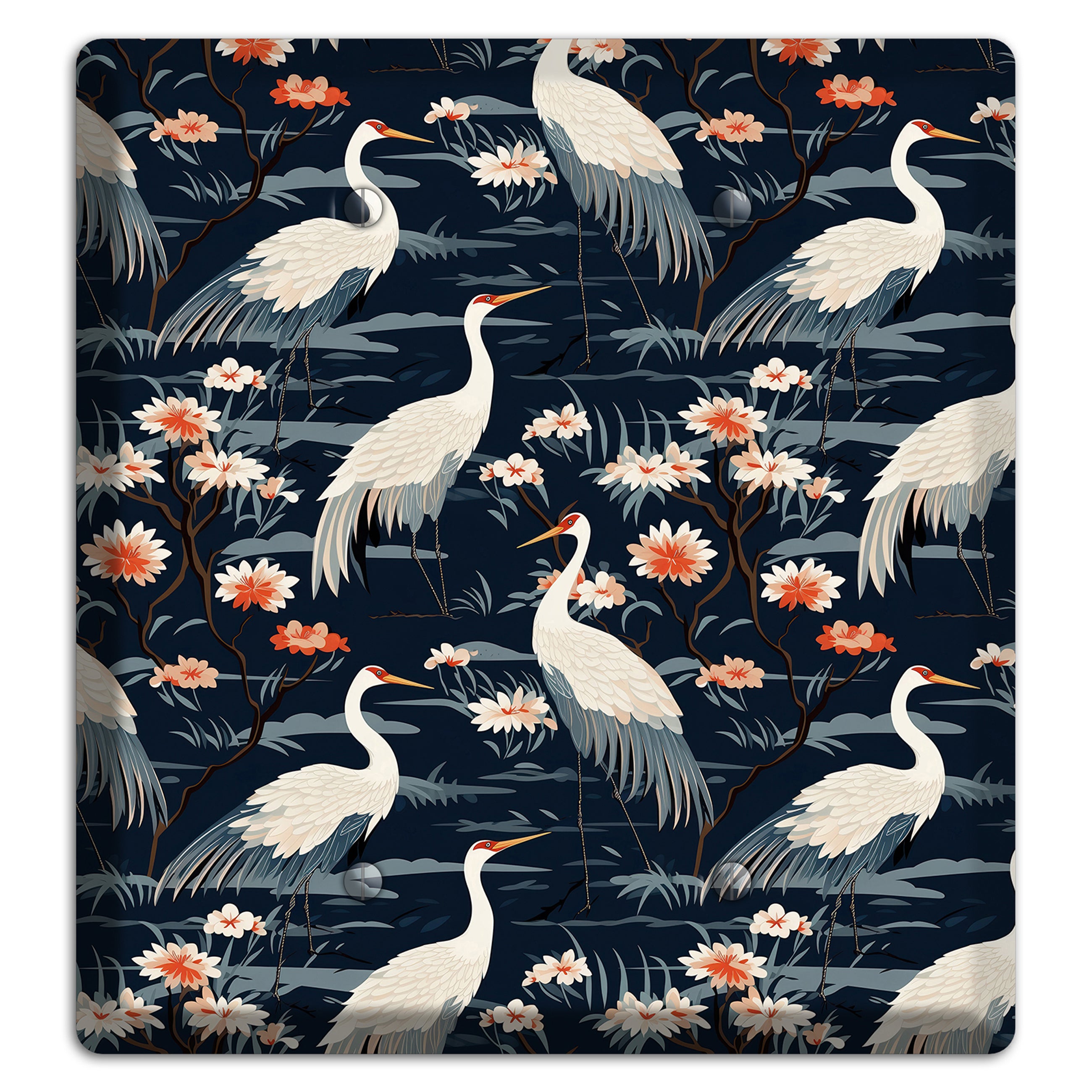 Navy Heron Nocturne 2 Blank Wallplate