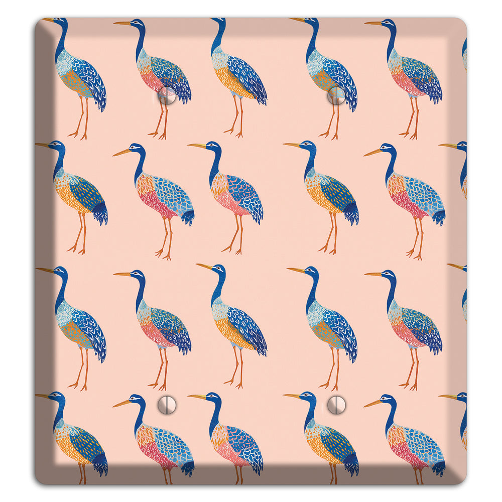Blush Heron Parade 2 Blank Wallplate