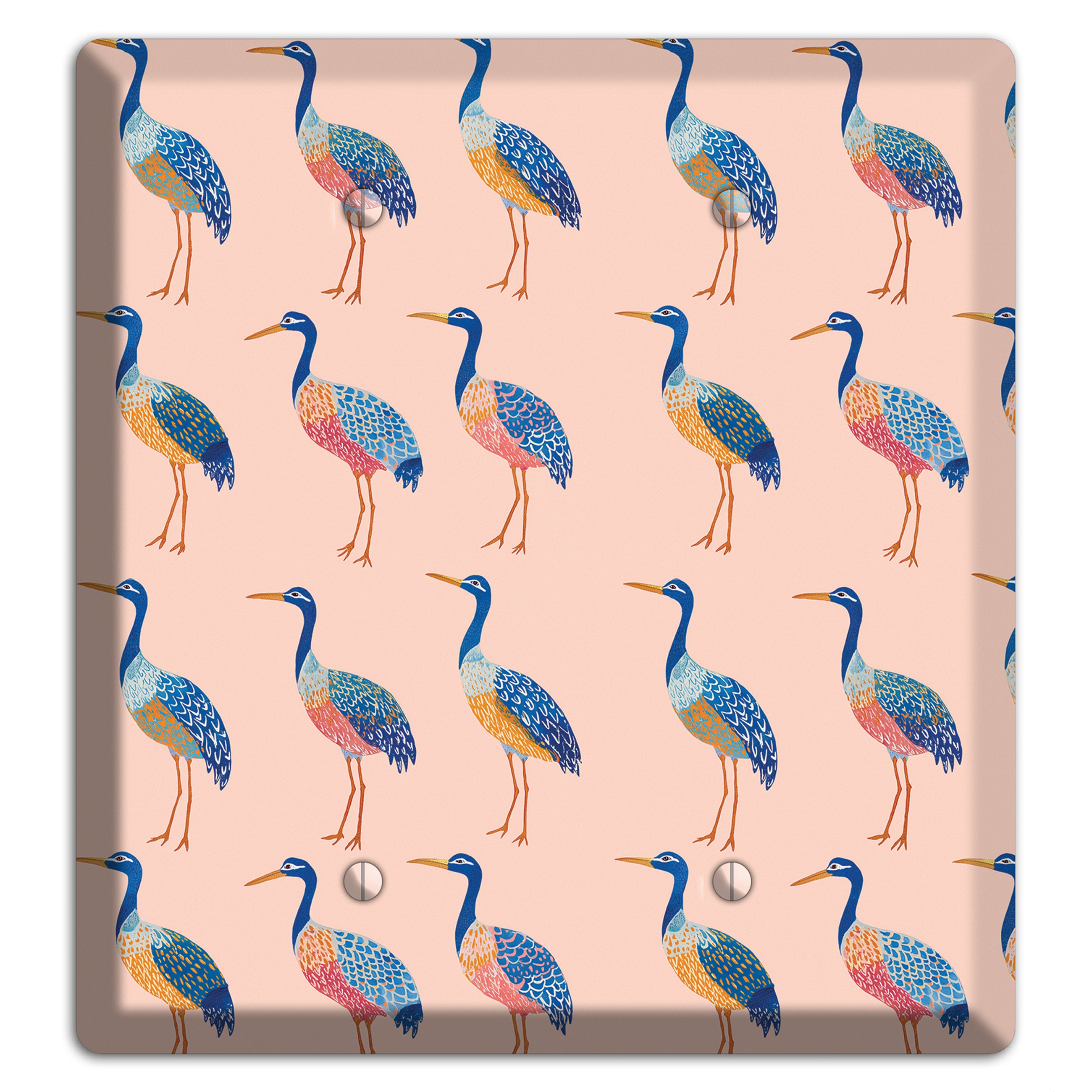 Blush Heron Parade 2 Blank Wallplate