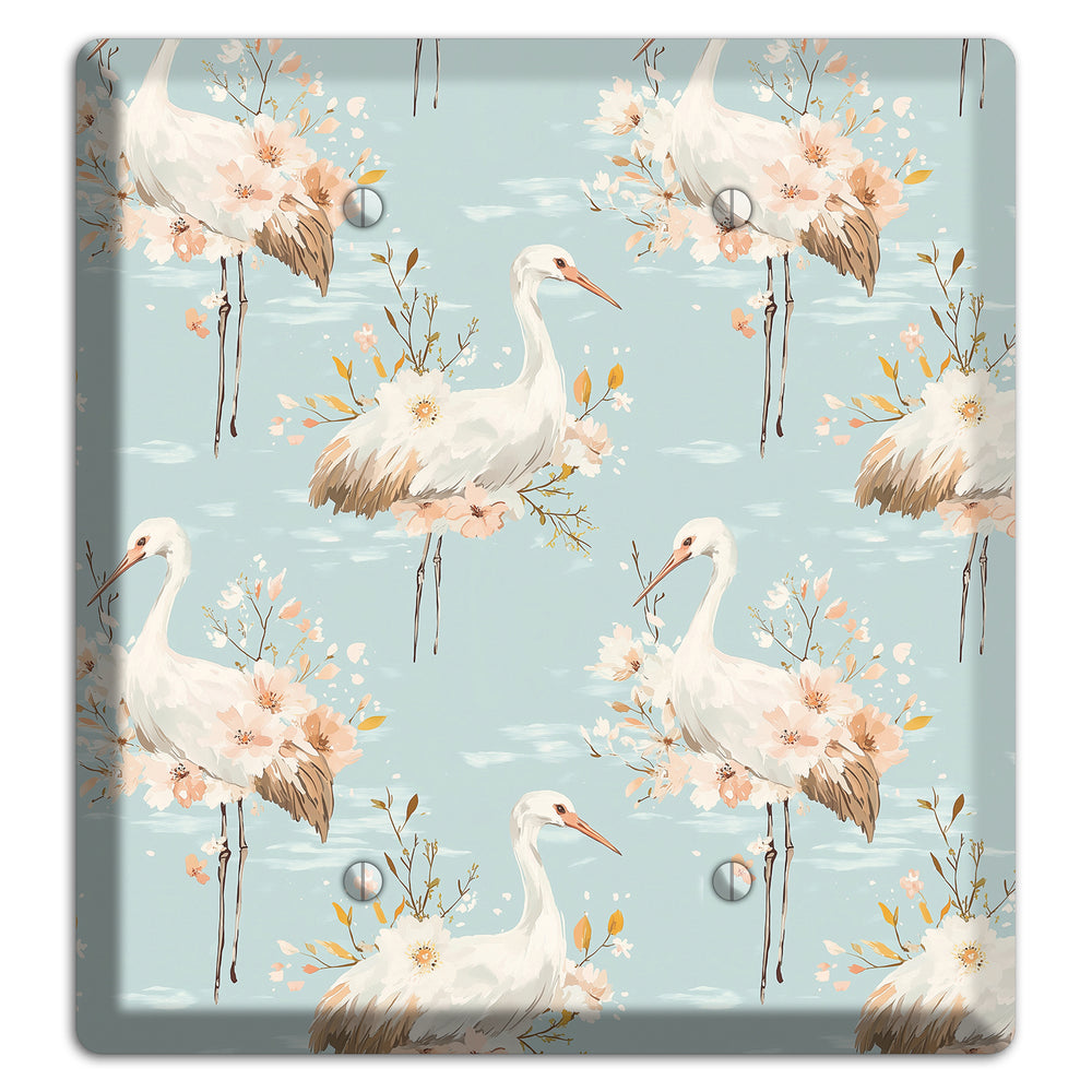 Celadon Crane Reverie 2 Blank Wallplate