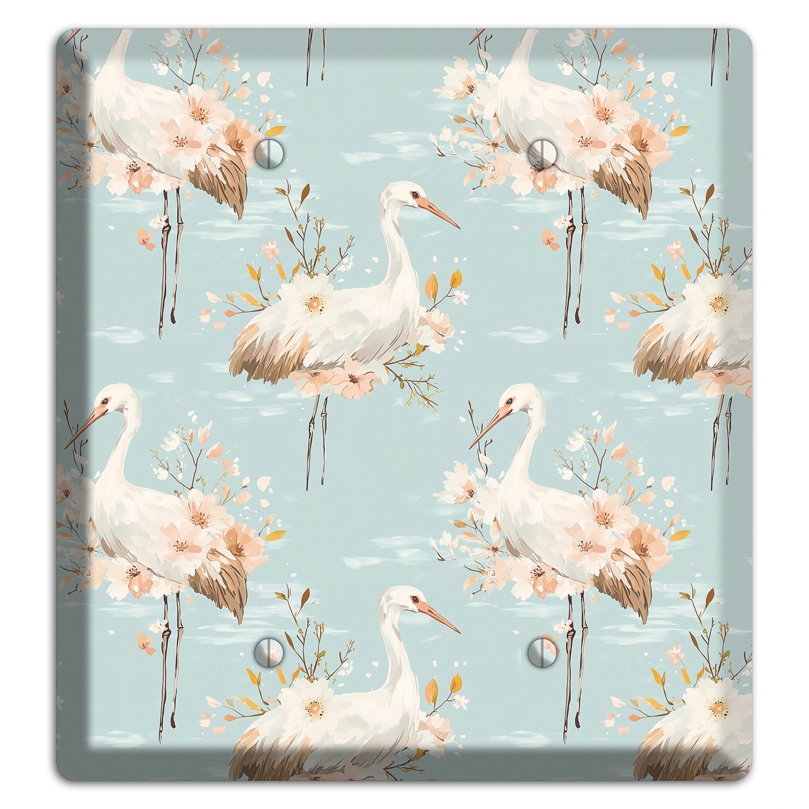 Celadon Crane Reverie 2 Blank Wallplate